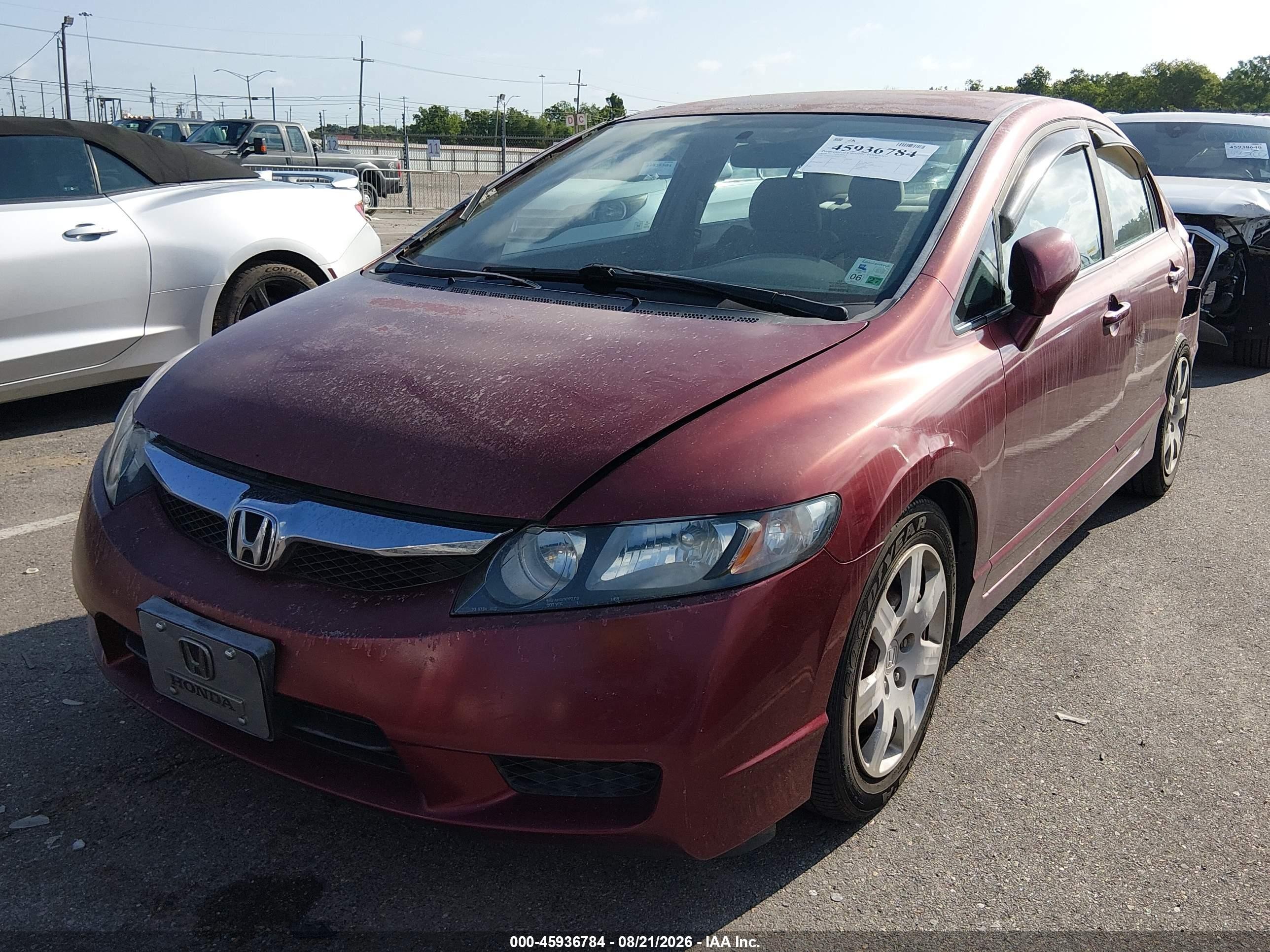 2010 Honda Civic Lx Red vin: 19XFA1F51AE067909