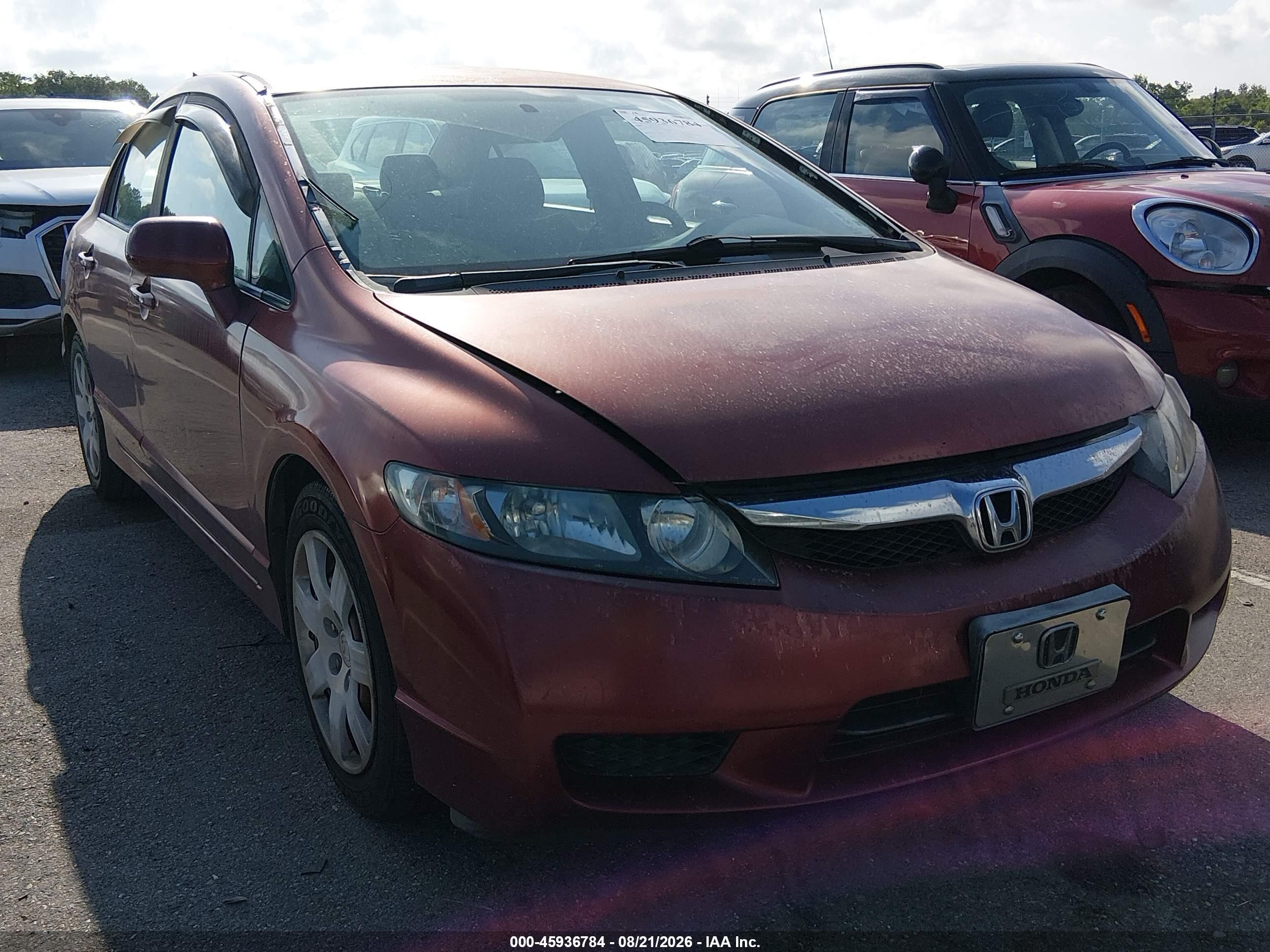 2010 Honda Civic Lx Red vin: 19XFA1F51AE067909