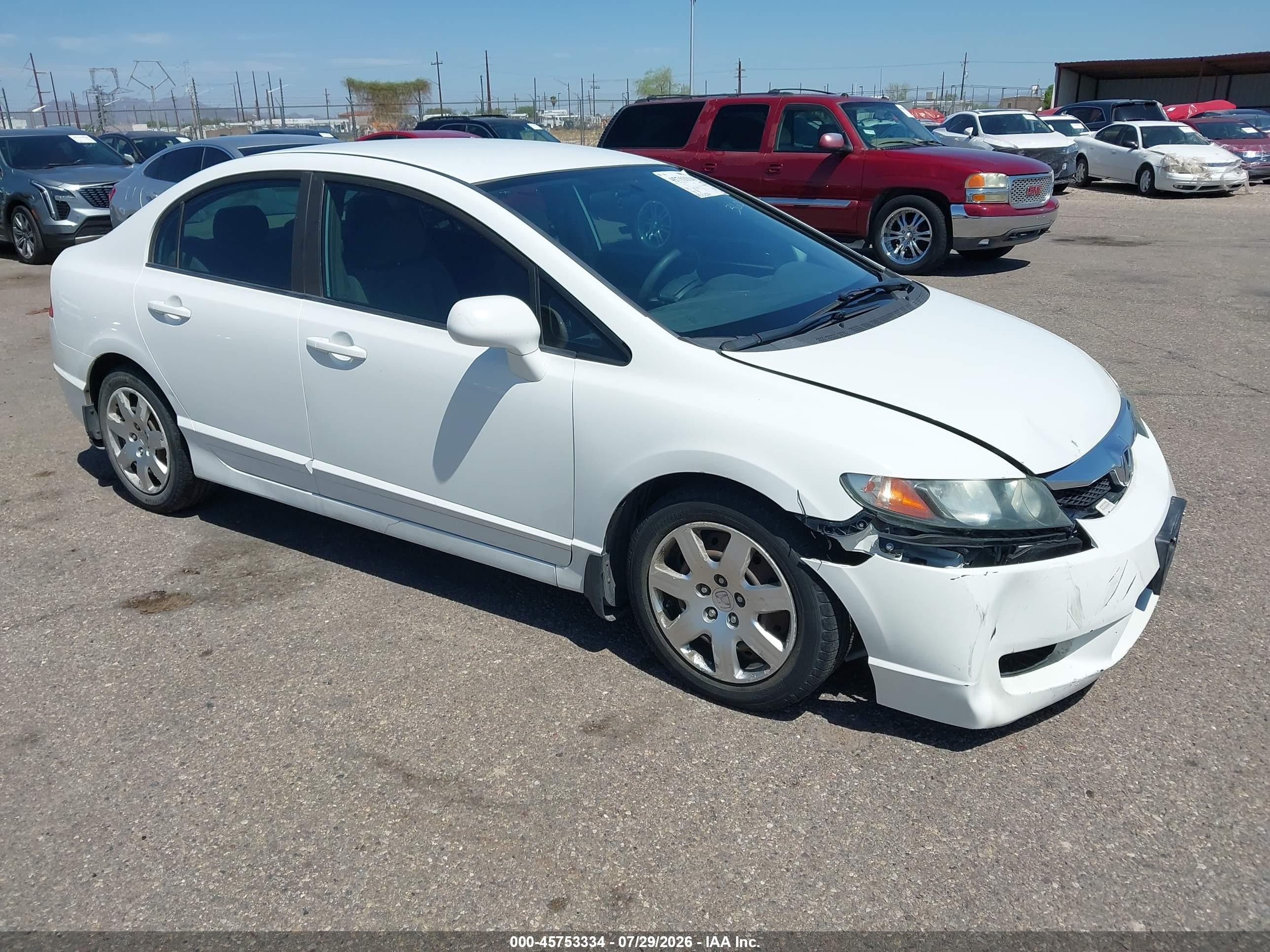 2010 Honda Civic Lx White vin: 19XFA1F51AE076917