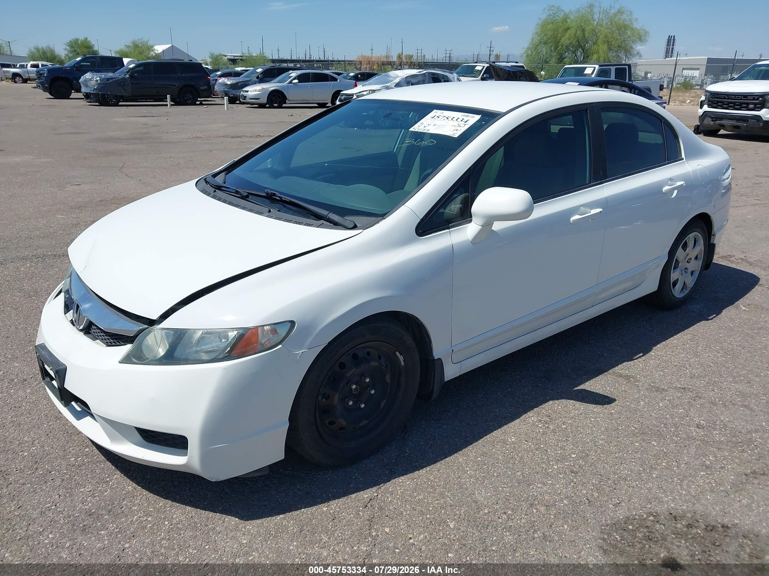2010 Honda Civic Lx White vin: 19XFA1F51AE076917