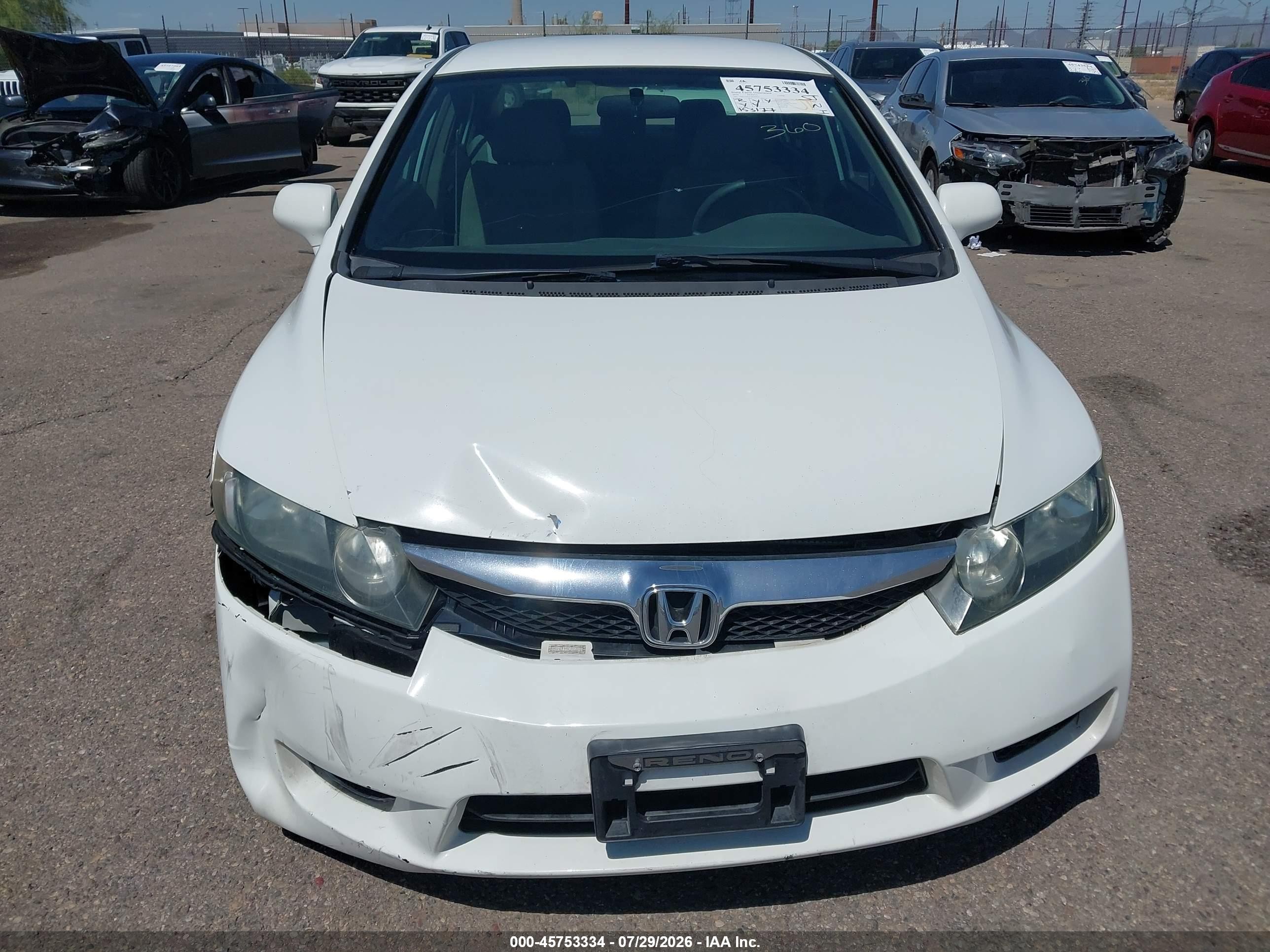 2010 Honda Civic Lx White vin: 19XFA1F51AE076917