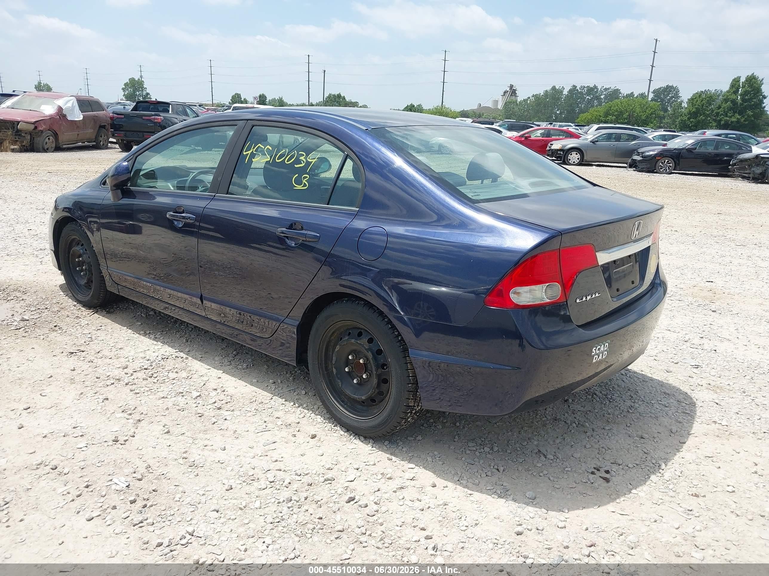 2011 Honda Civic Lx Blue vin: 19XFA1F51BE005573