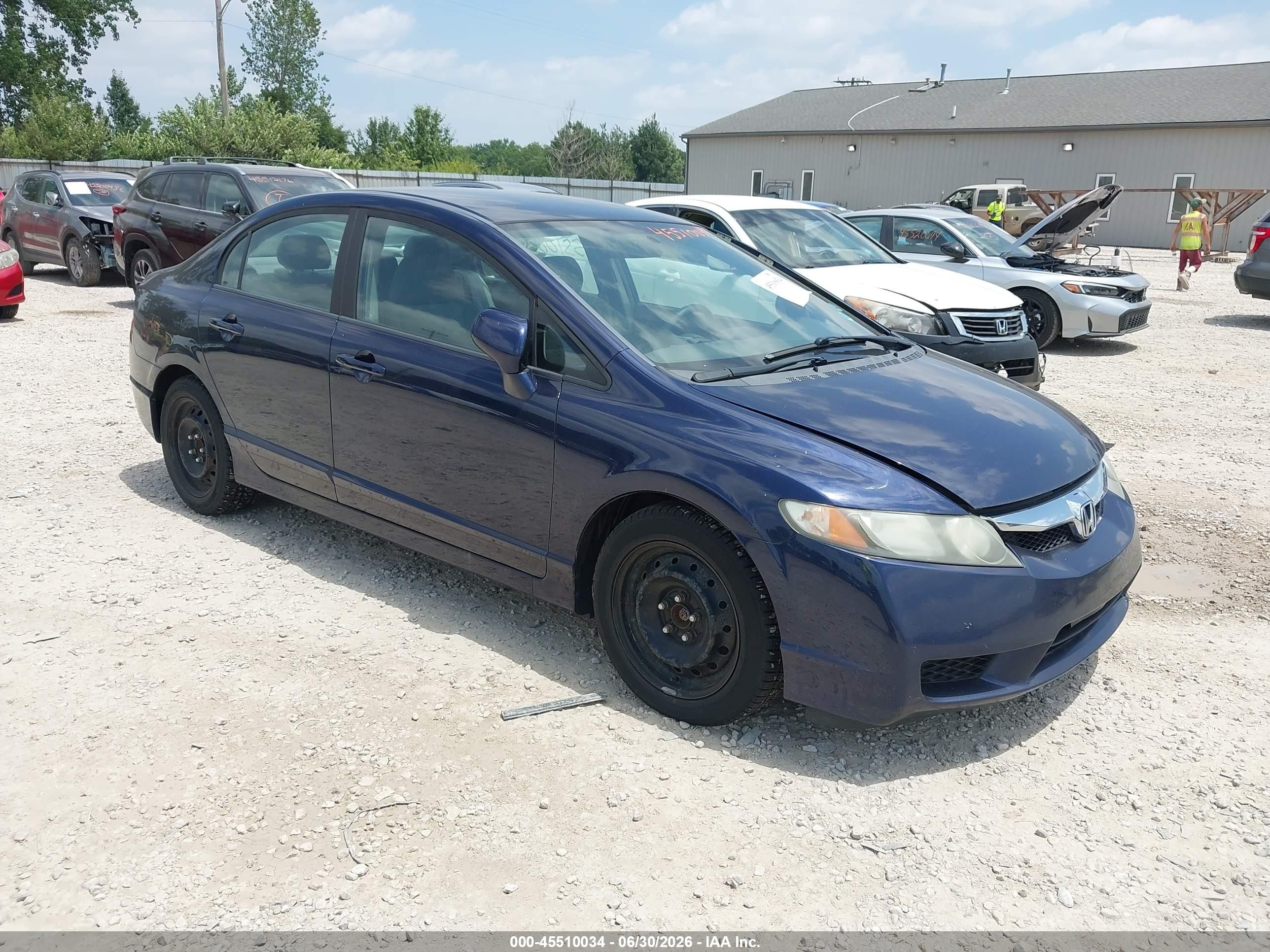 2011 Honda Civic Lx Blue vin: 19XFA1F51BE005573