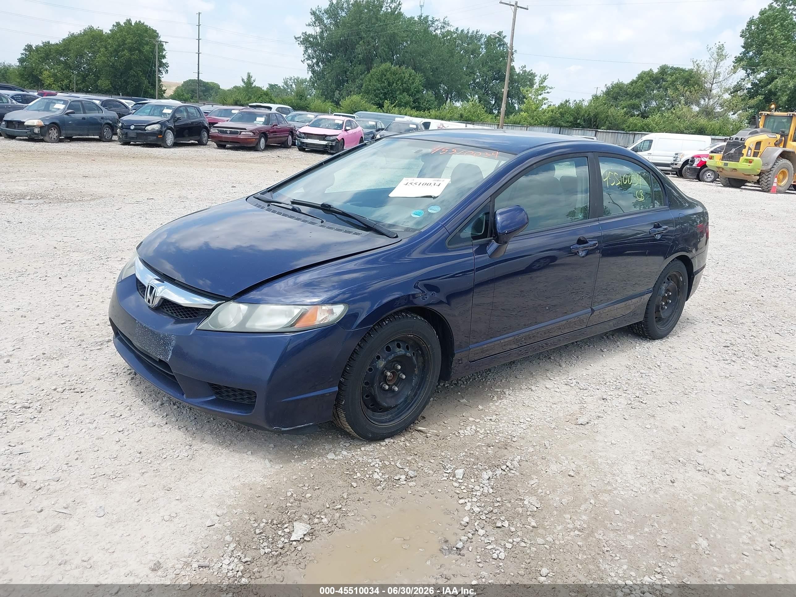 2011 Honda Civic Lx Blue vin: 19XFA1F51BE005573
