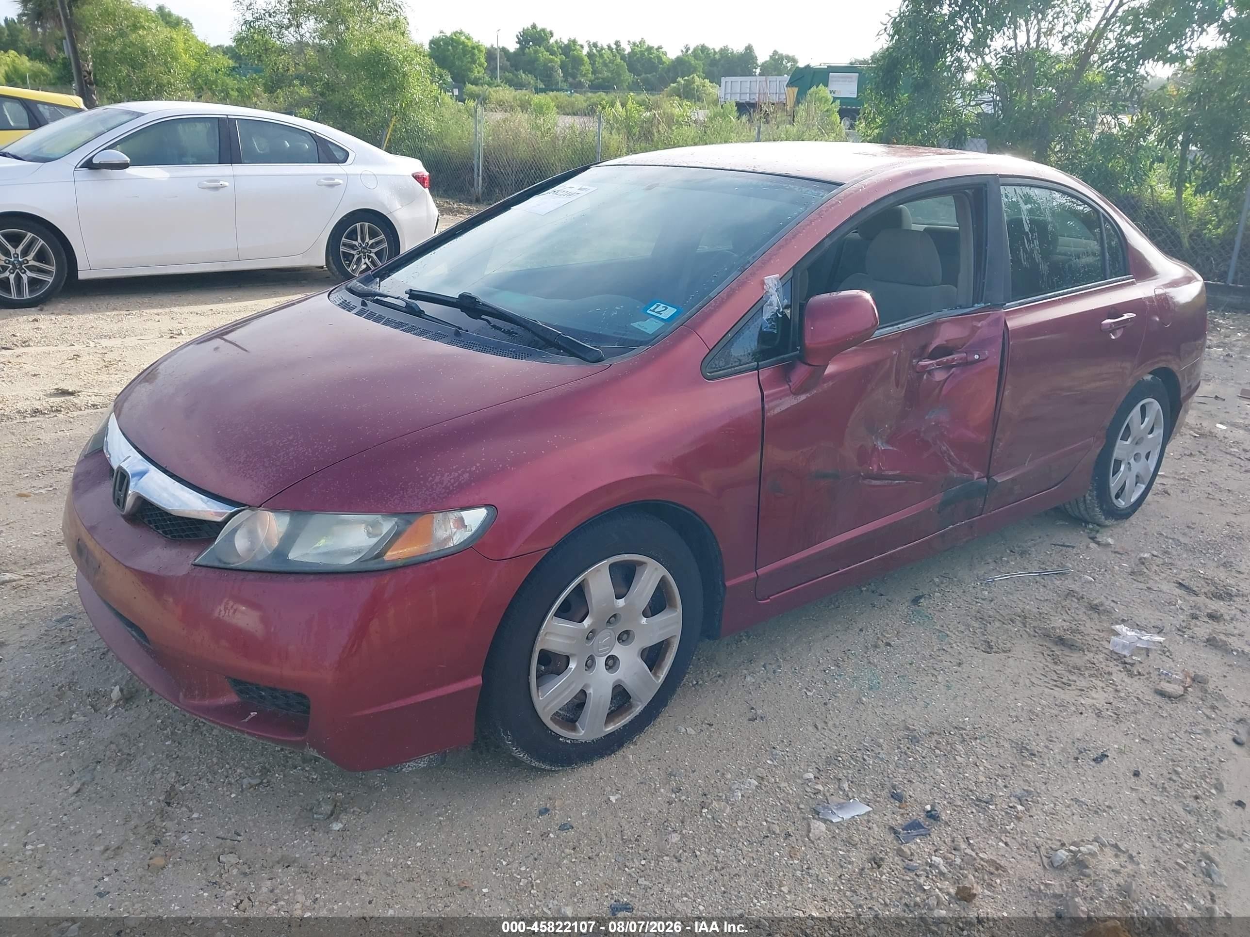2011 Honda Civic Lx Red vin: 19XFA1F51BE025757