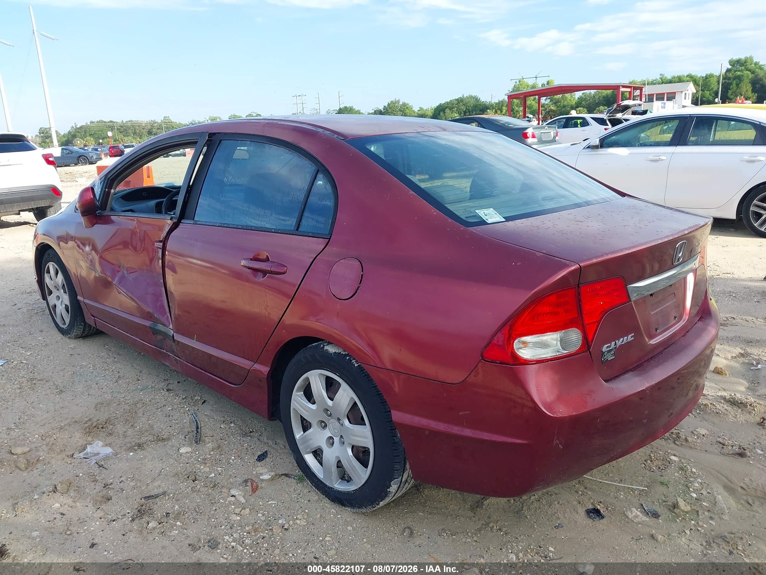 2011 Honda Civic Lx Red vin: 19XFA1F51BE025757