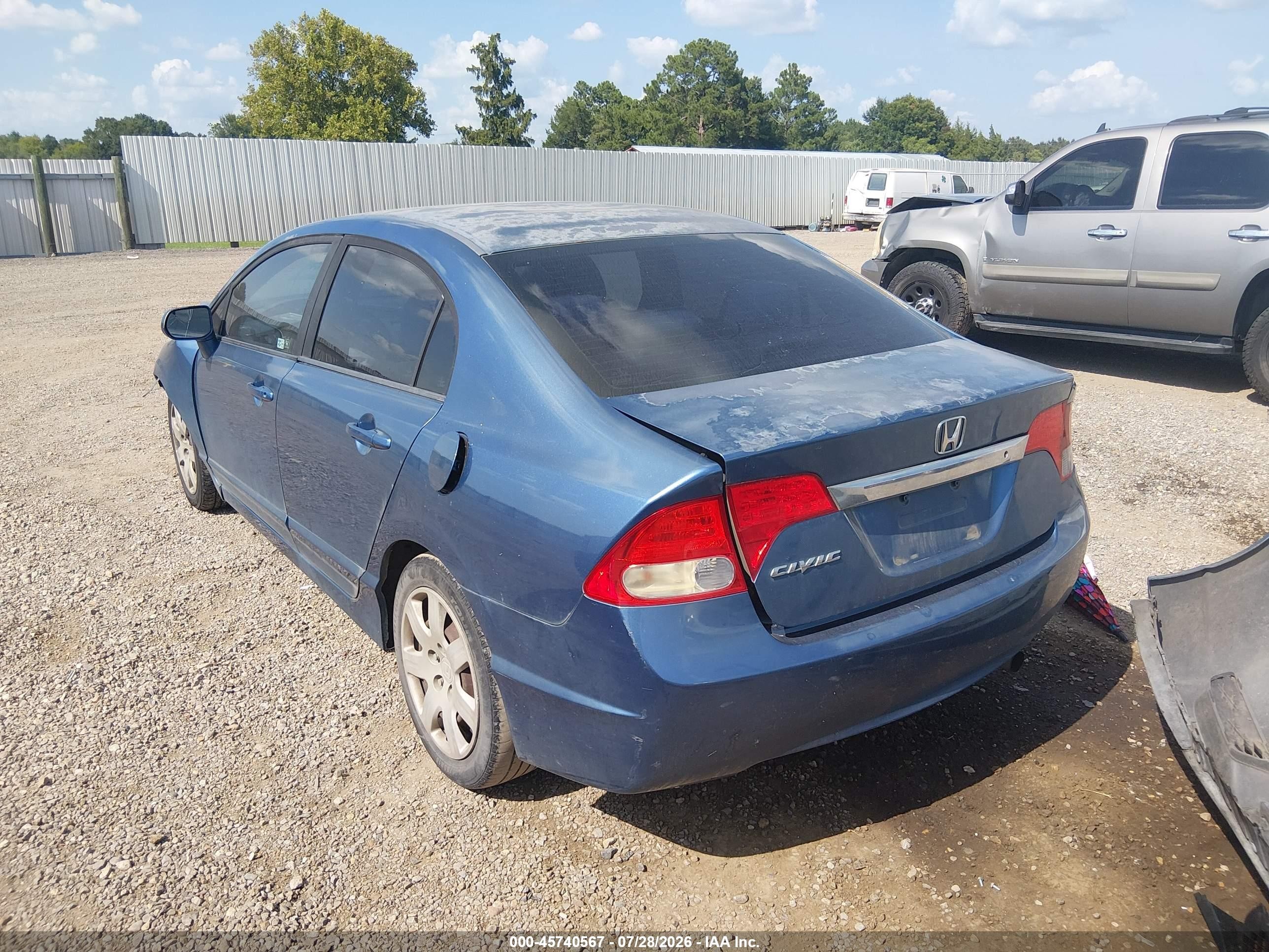 2011 Honda Civic Lx Blue vin: 19XFA1F51BE037696