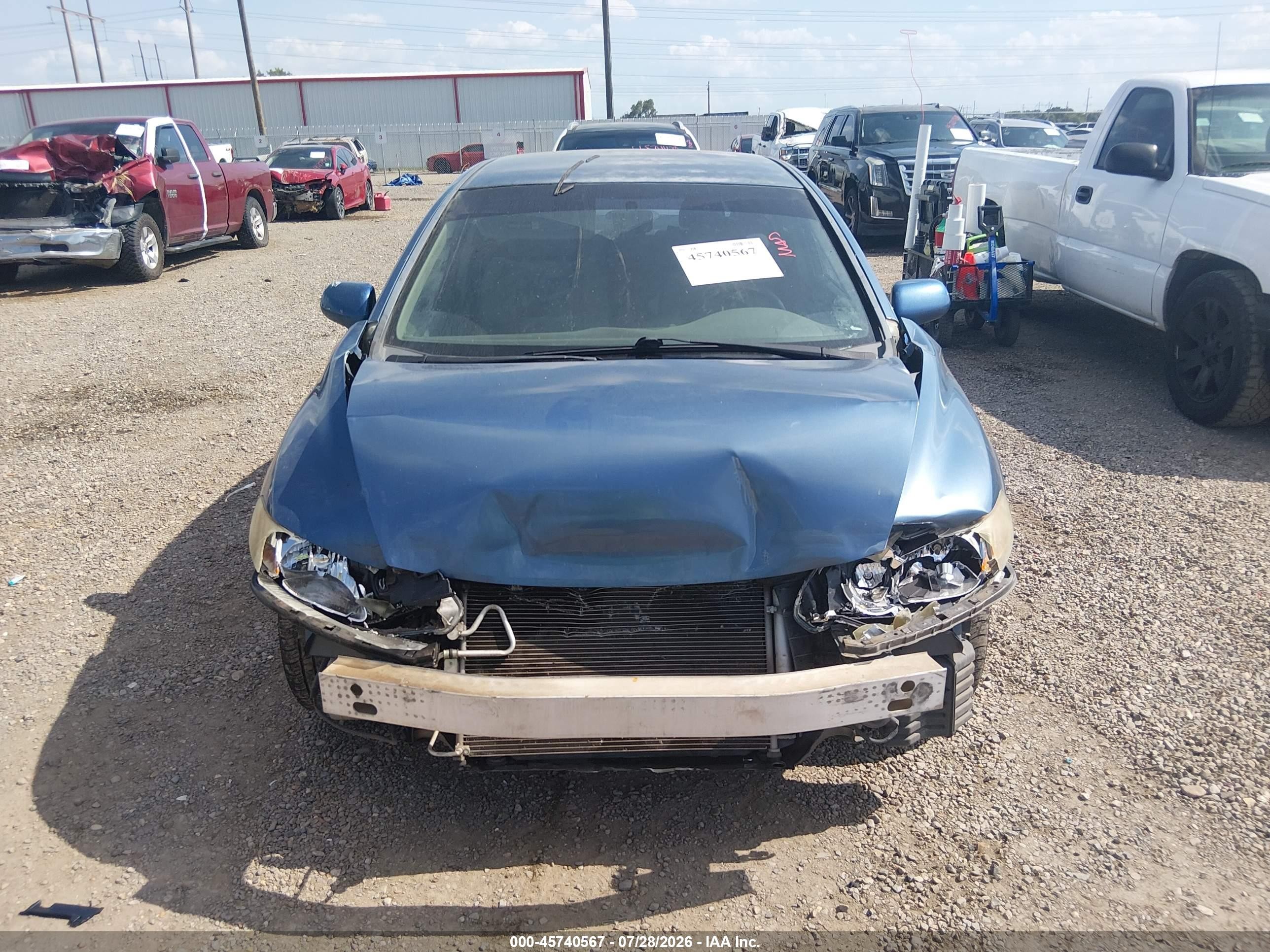 2011 Honda Civic Lx Blue vin: 19XFA1F51BE037696