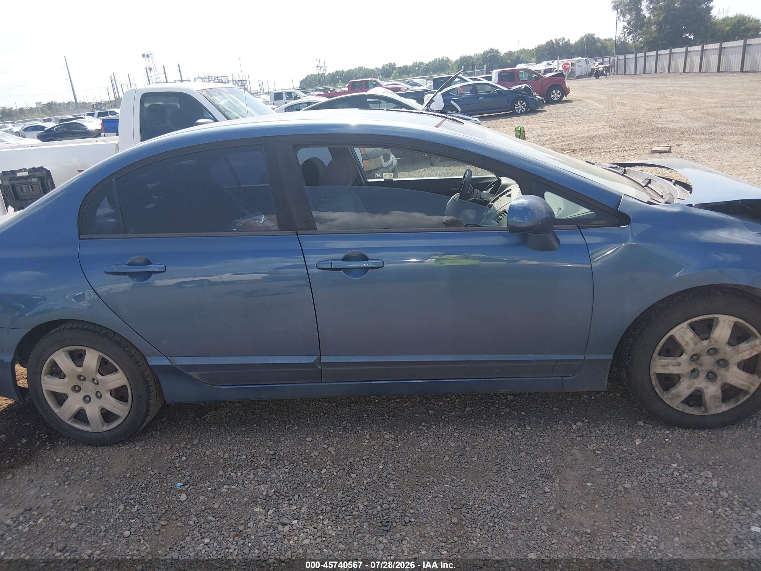 2011 Honda Civic Lx Blue vin: 19XFA1F51BE037696