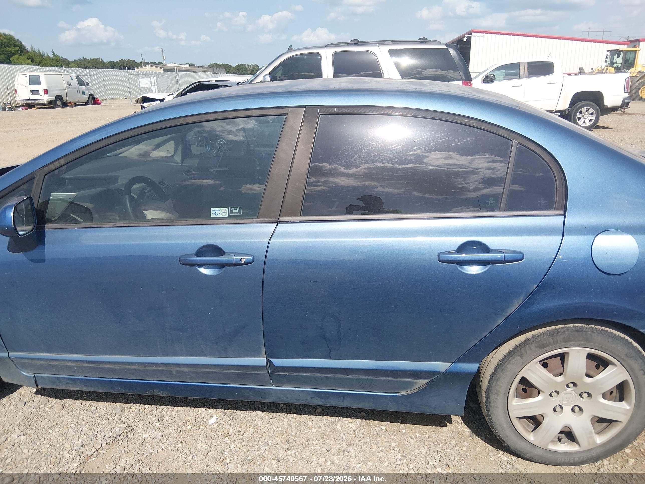 2011 Honda Civic Lx Blue vin: 19XFA1F51BE037696