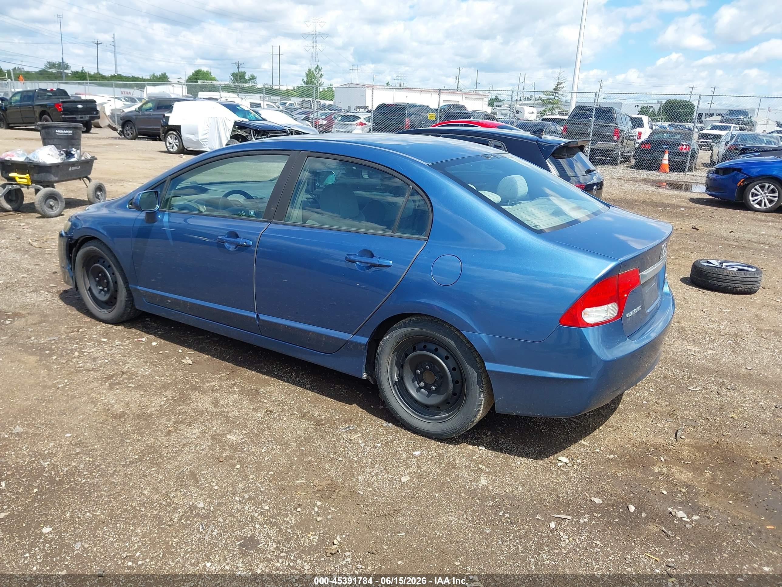 2011 Honda Civic Lx Blue vin: 19XFA1F51BE047791