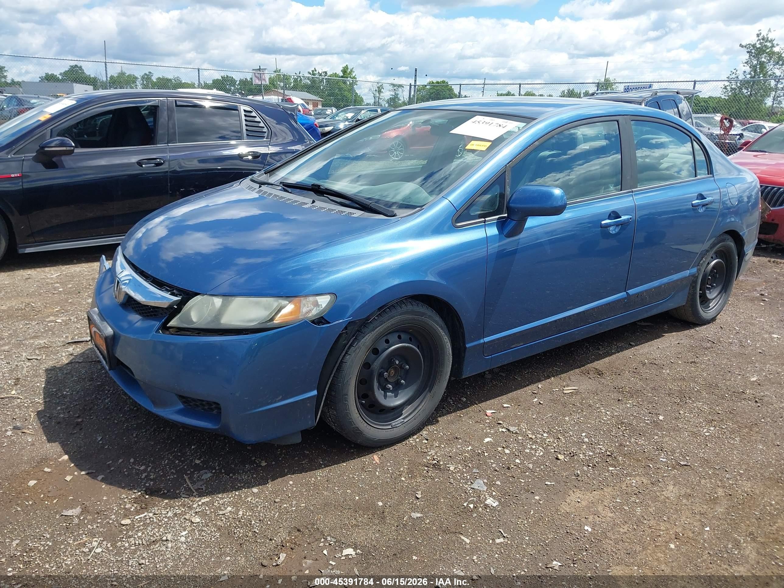 2011 Honda Civic Lx Blue vin: 19XFA1F51BE047791