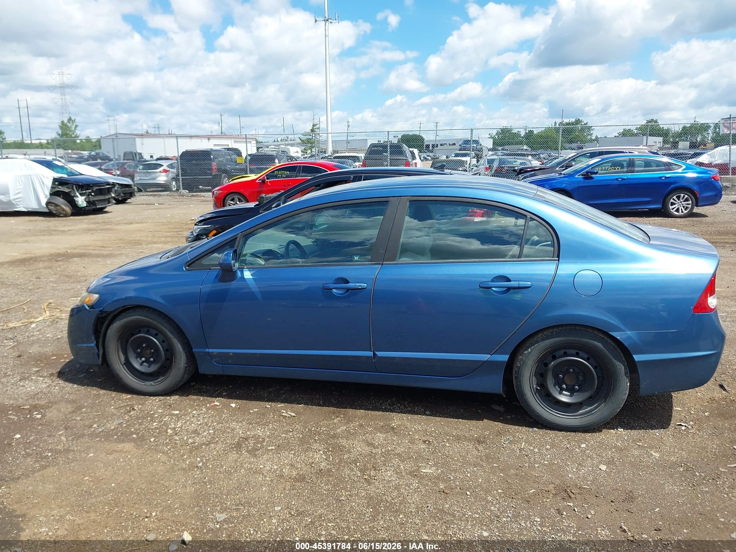 2011 Honda Civic Lx Blue vin: 19XFA1F51BE047791