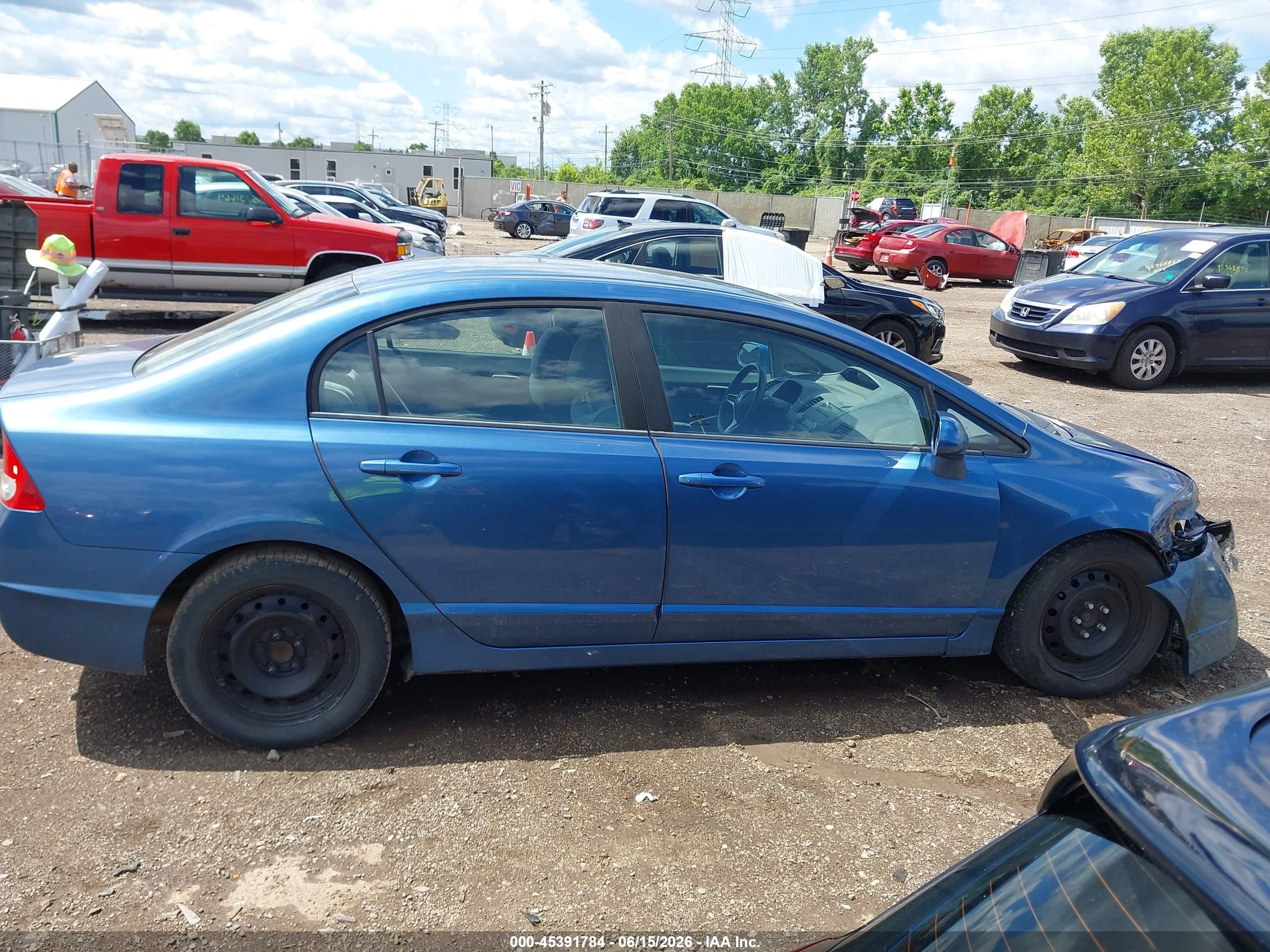 2011 Honda Civic Lx Blue vin: 19XFA1F51BE047791