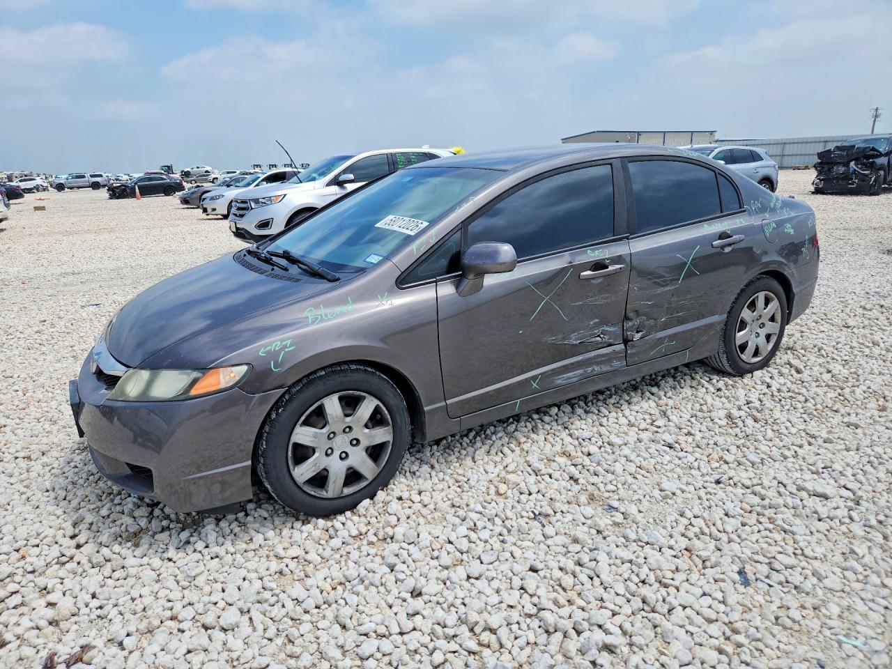 2010 Honda Civic Lx Gray vin: 19XFA1F52AE055235