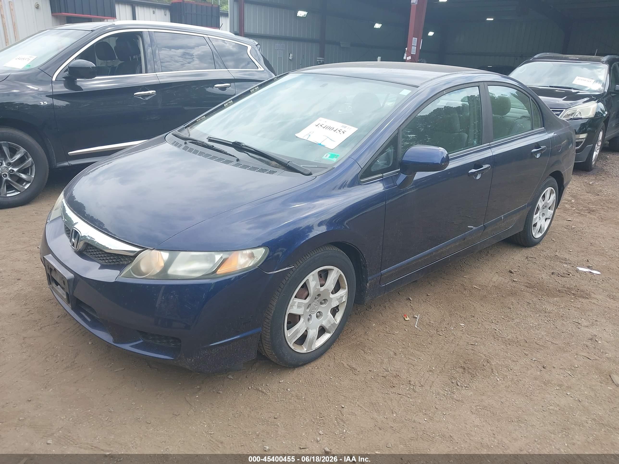 2011 Honda Civic Lx Blue vin: 19XFA1F52BE010491