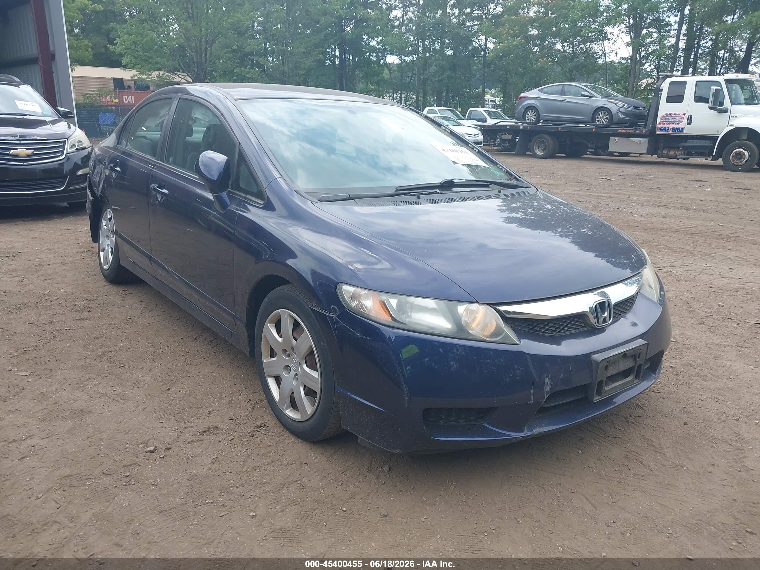 2011 Honda Civic Lx Blue vin: 19XFA1F52BE010491