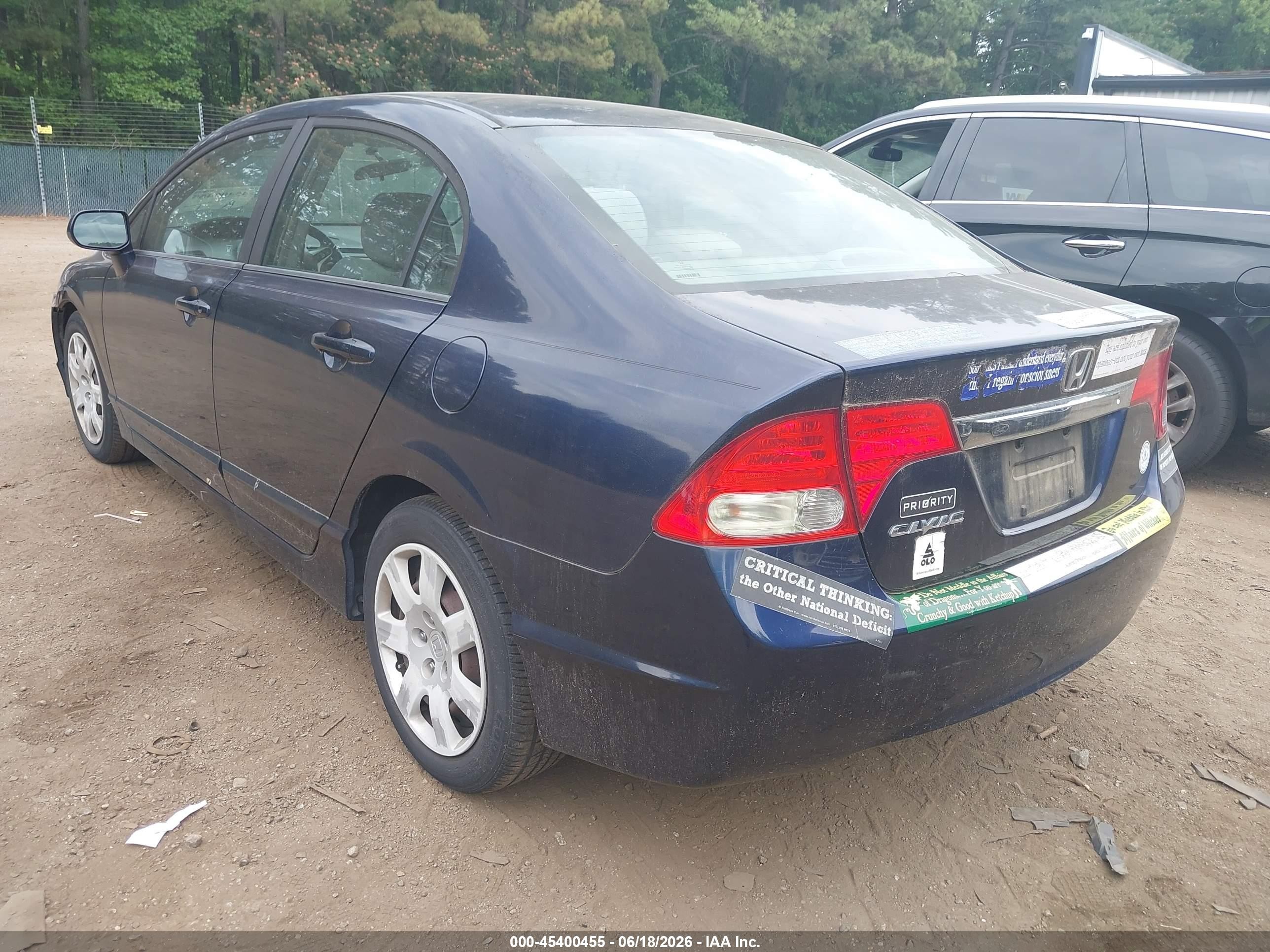 2011 Honda Civic Lx Blue vin: 19XFA1F52BE010491