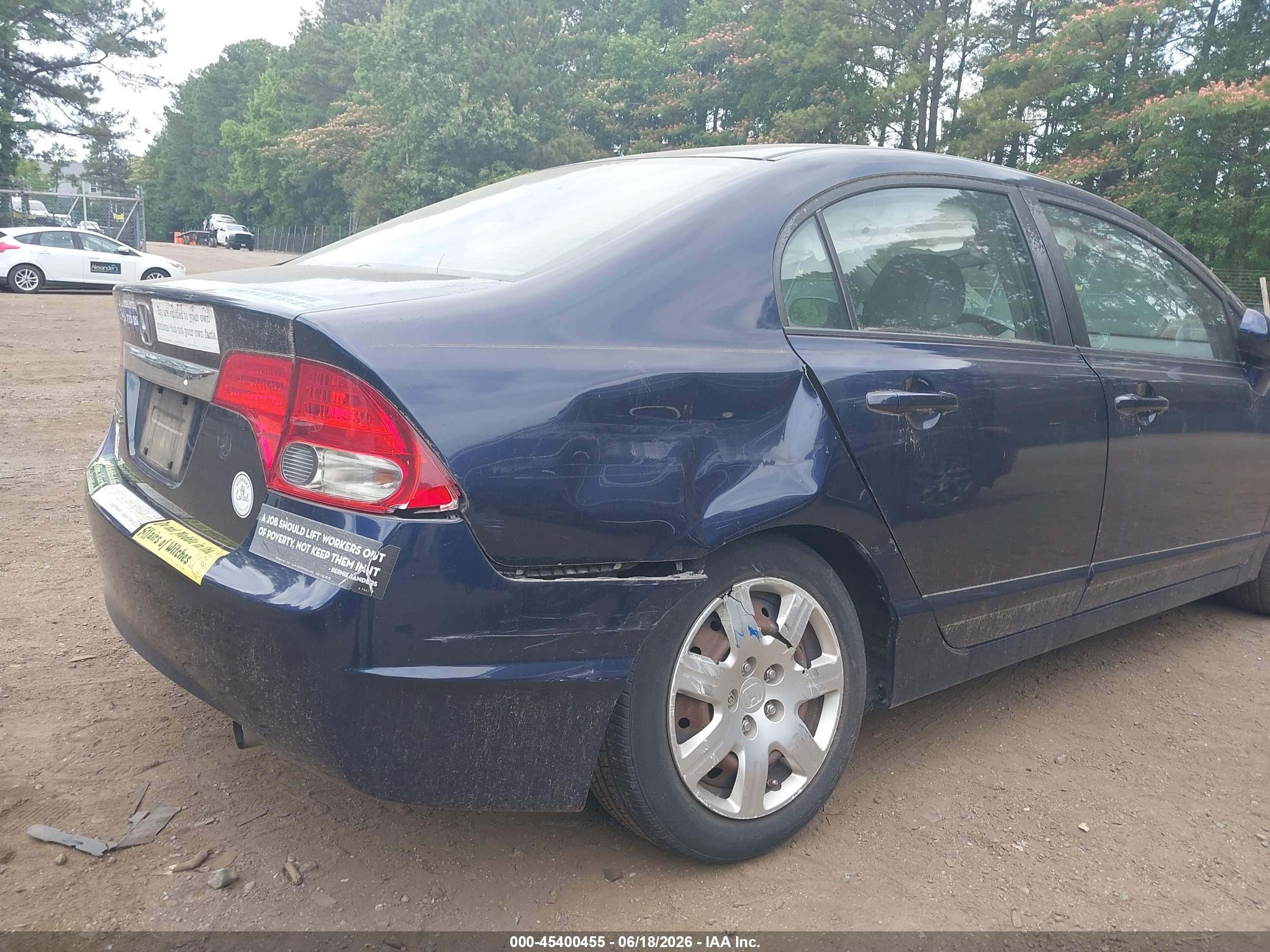 2011 Honda Civic Lx Blue vin: 19XFA1F52BE010491