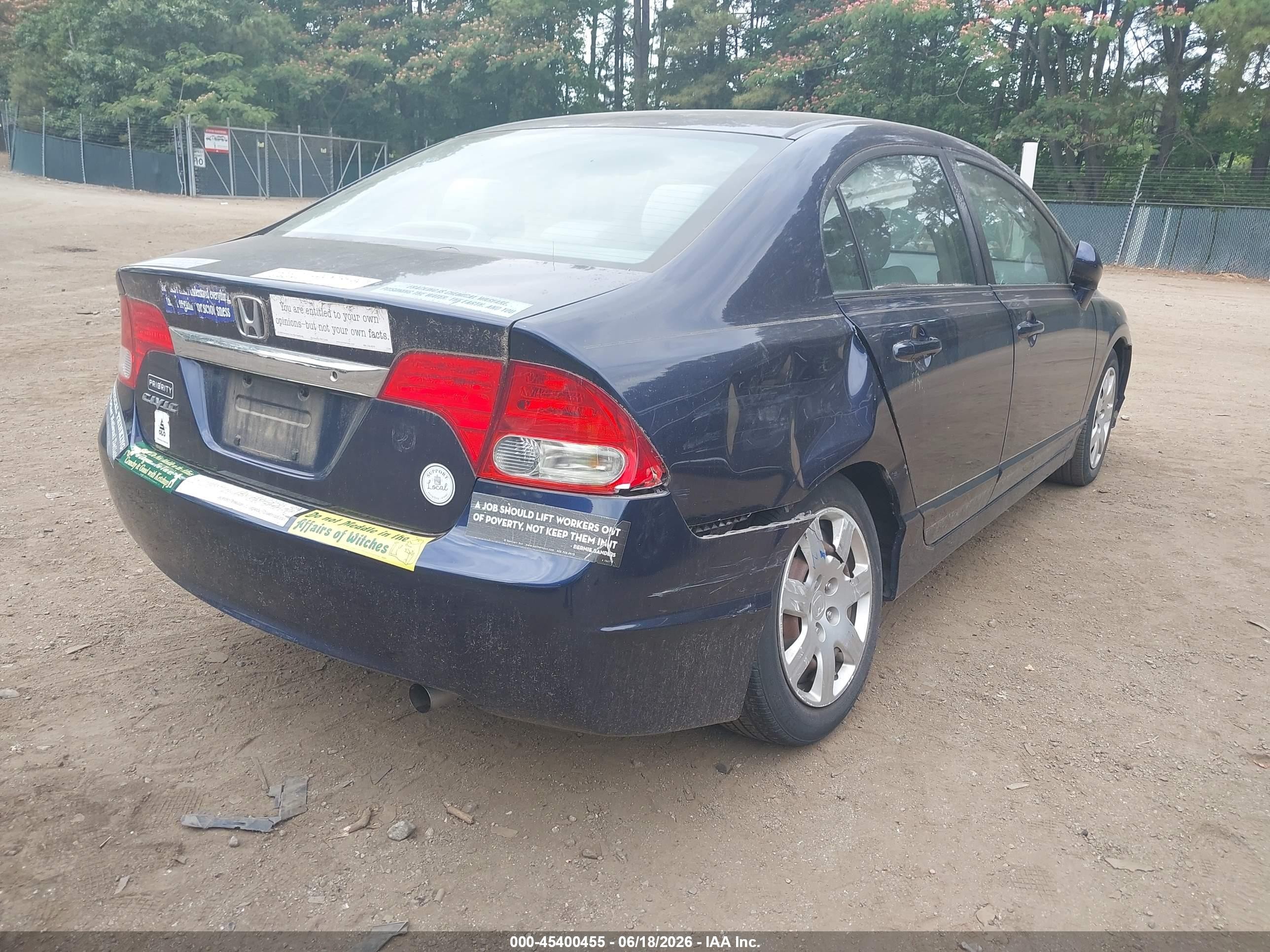 2011 Honda Civic Lx Blue vin: 19XFA1F52BE010491