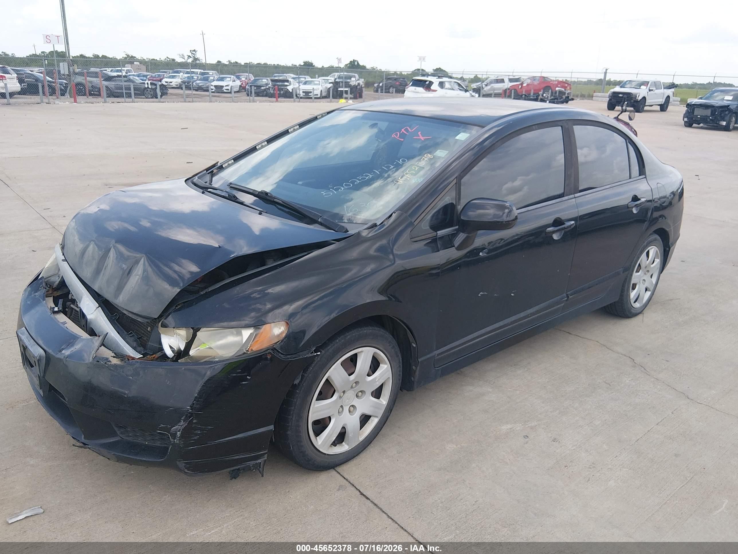 2010 Honda Civic Lx Black vin: 19XFA1F53AE021630