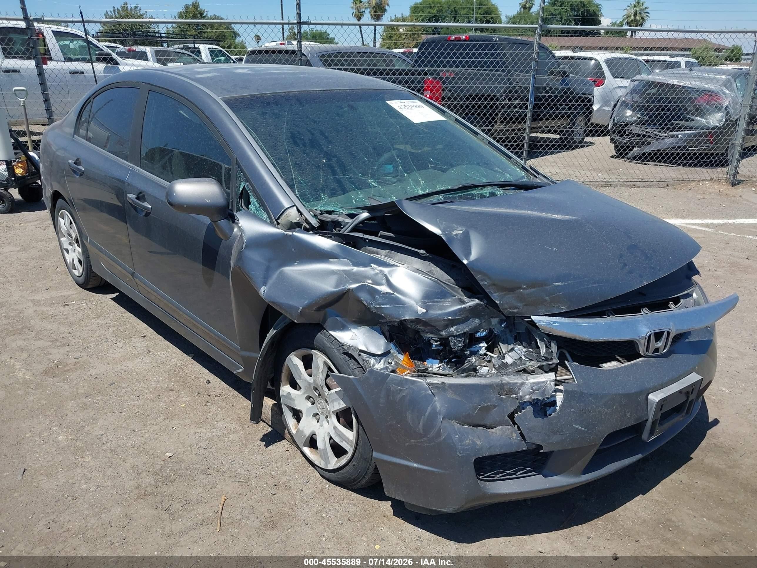 2010 Honda Civic Lx Gray vin: 19XFA1F53AE037617