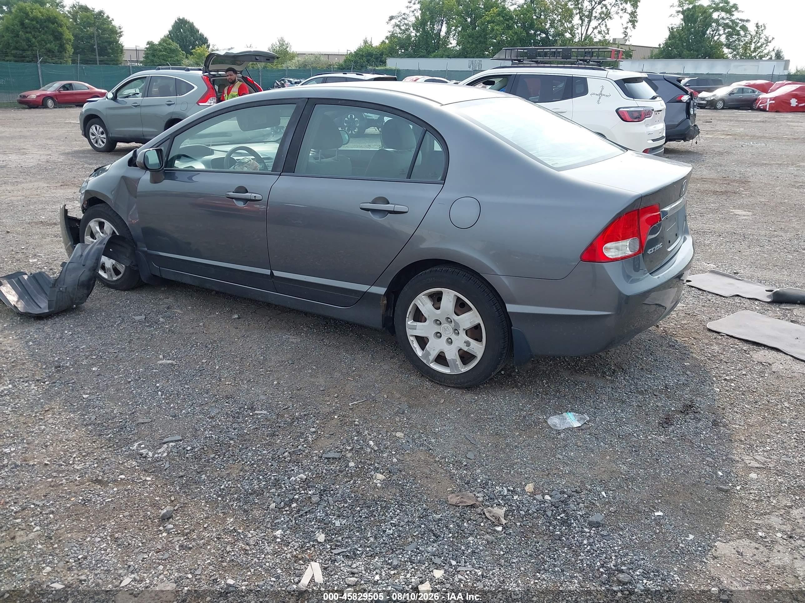 2010 Honda Civic Lx Gray vin: 19XFA1F53AE065465