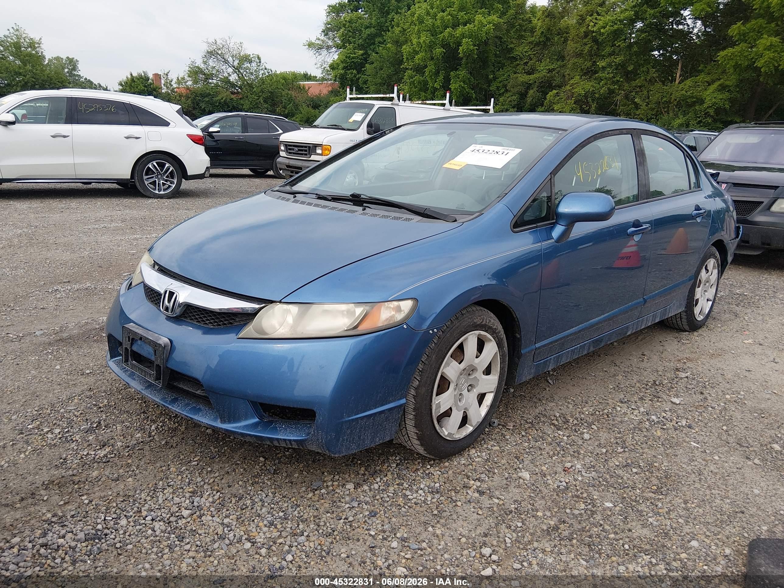 2010 Honda Civic Lx Blue vin: 19XFA1F53AE086591