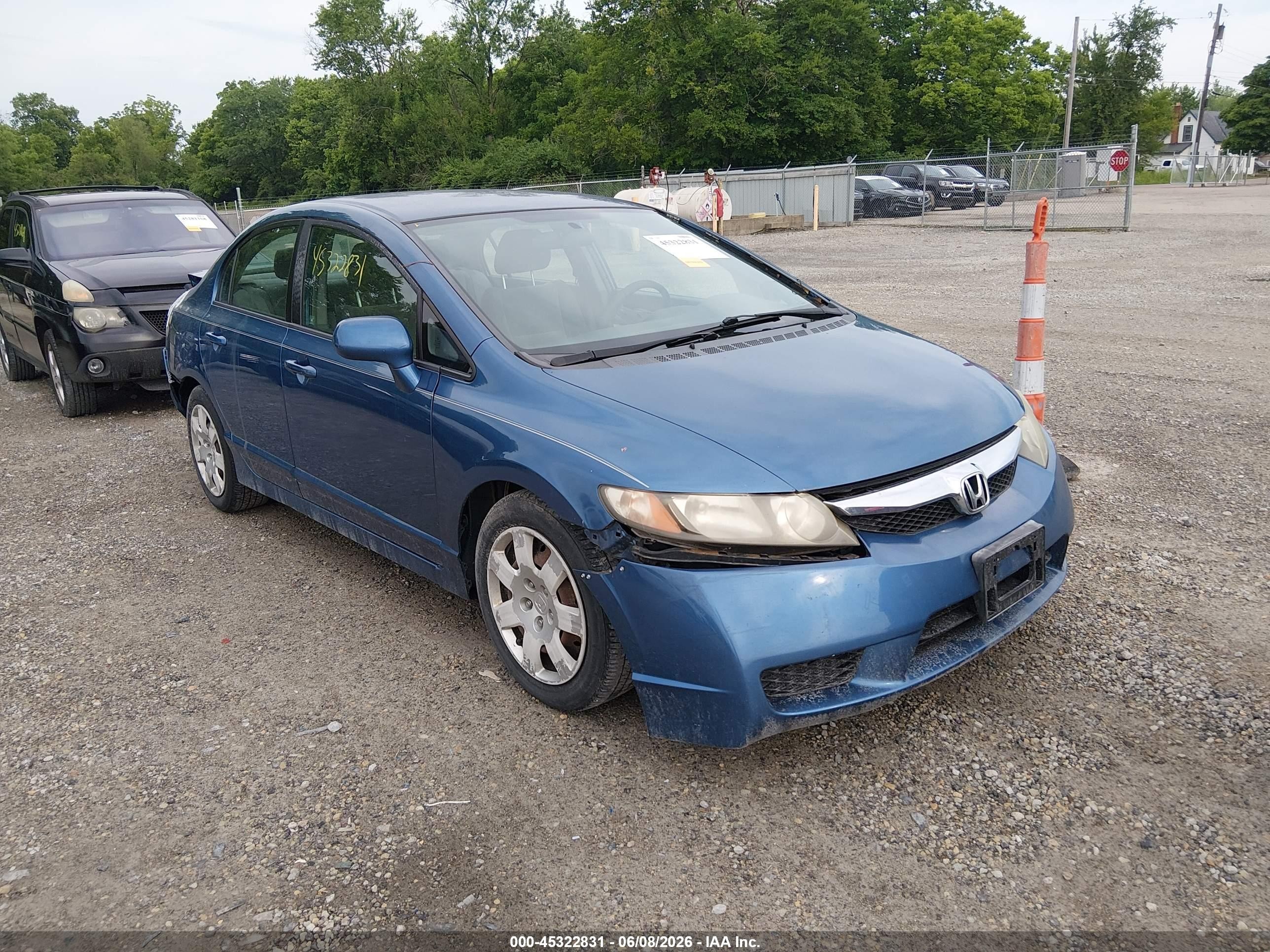 2010 Honda Civic Lx Blue vin: 19XFA1F53AE086591