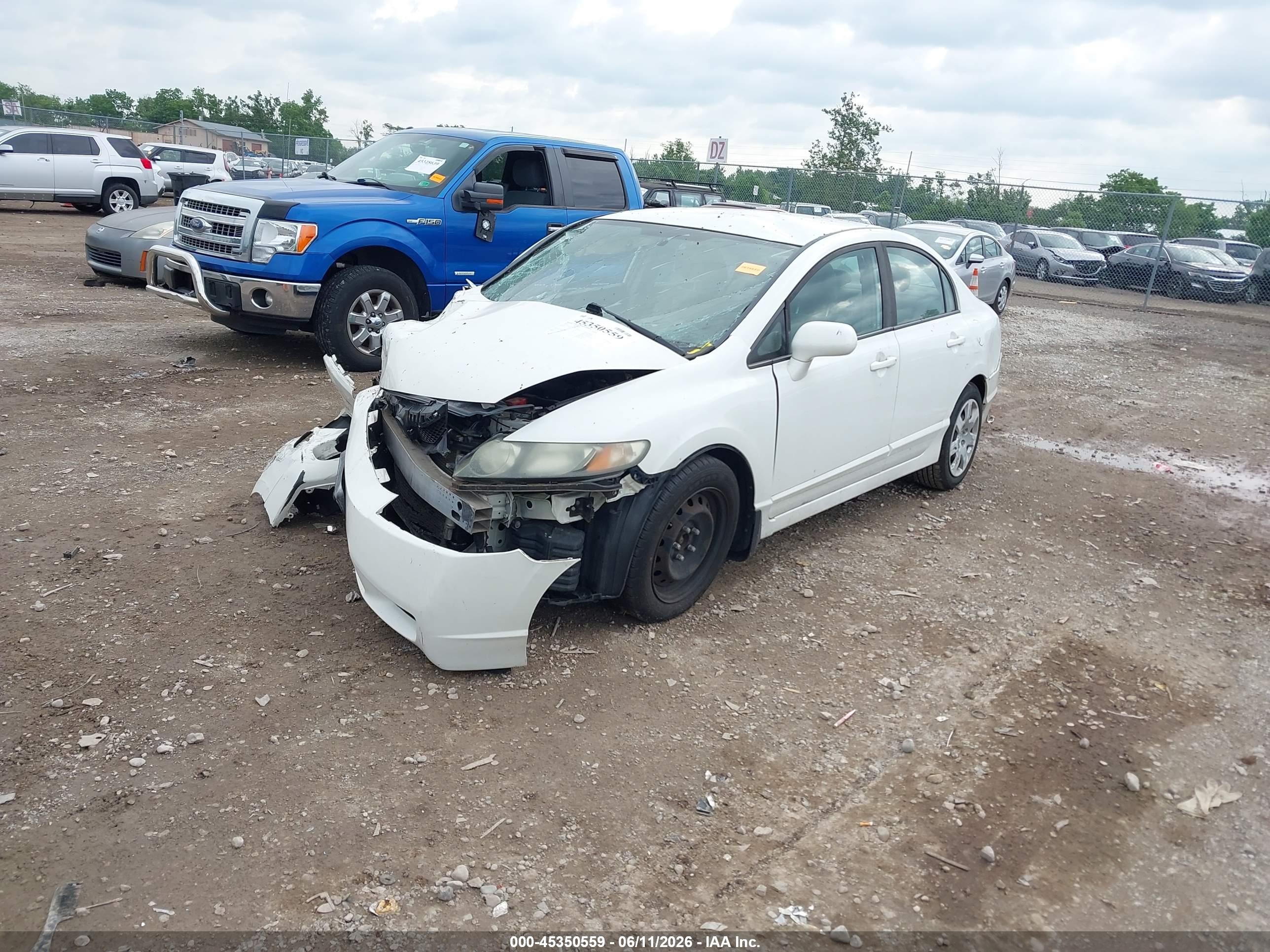 2011 Honda Civic Lx White vin: 19XFA1F53BE003338