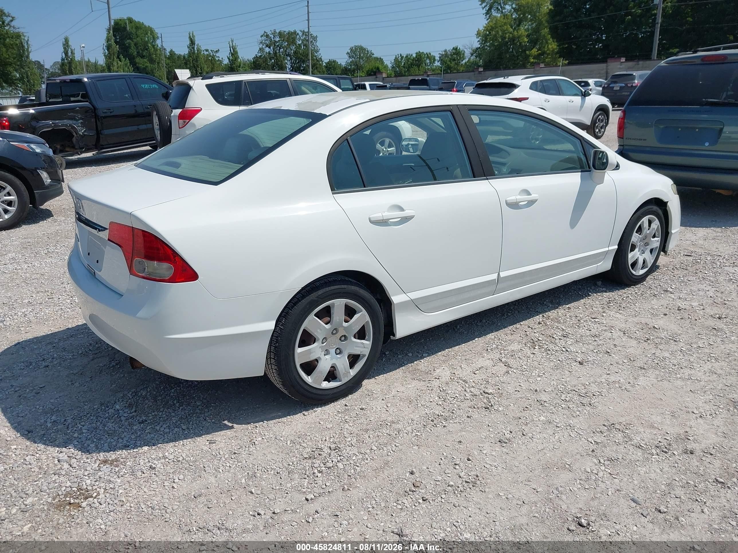 2010 Honda Civic Lx White vin: 19XFA1F54AE014380