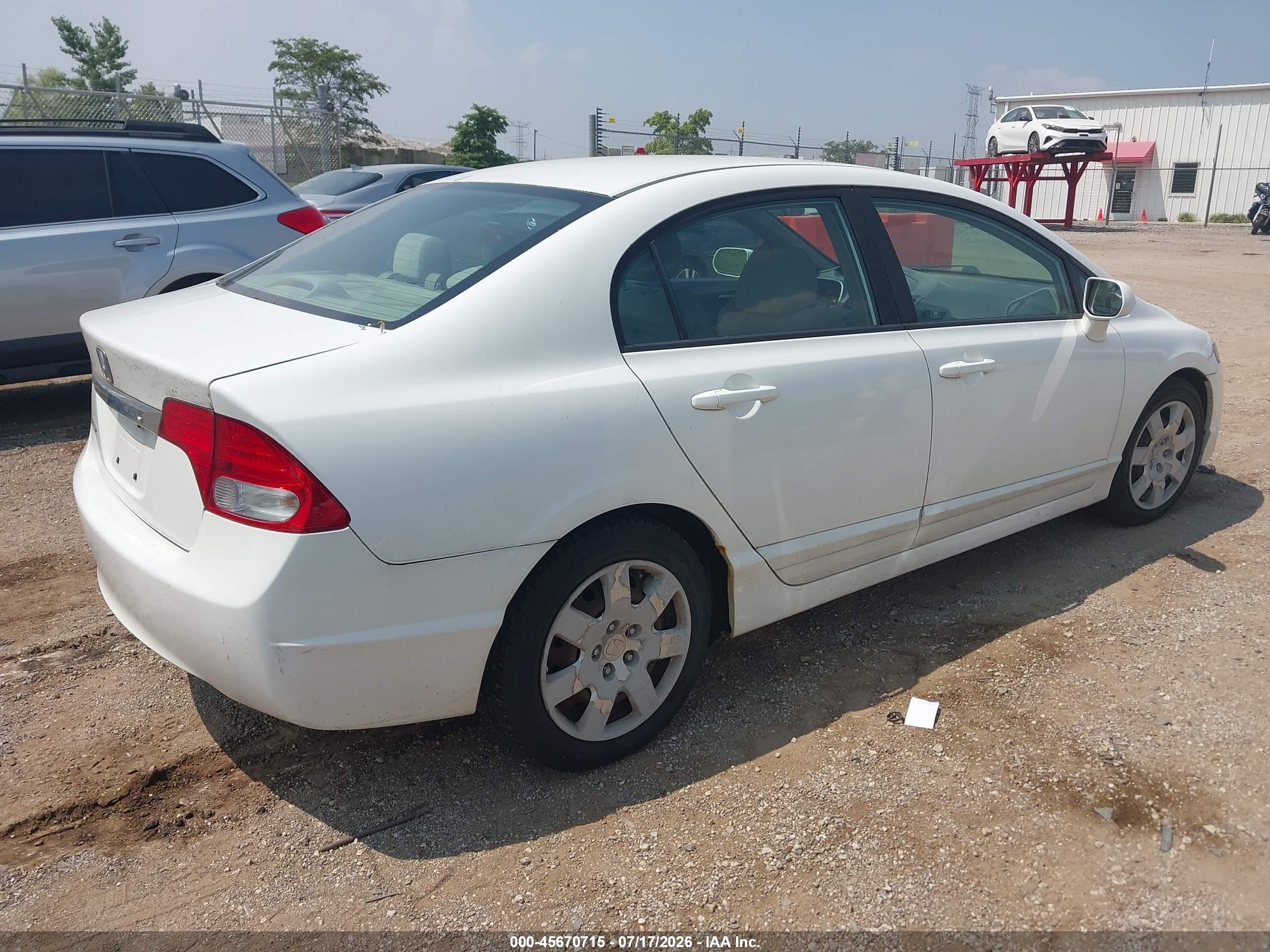 2010 Honda Civic Lx White vin: 19XFA1F54AE021152