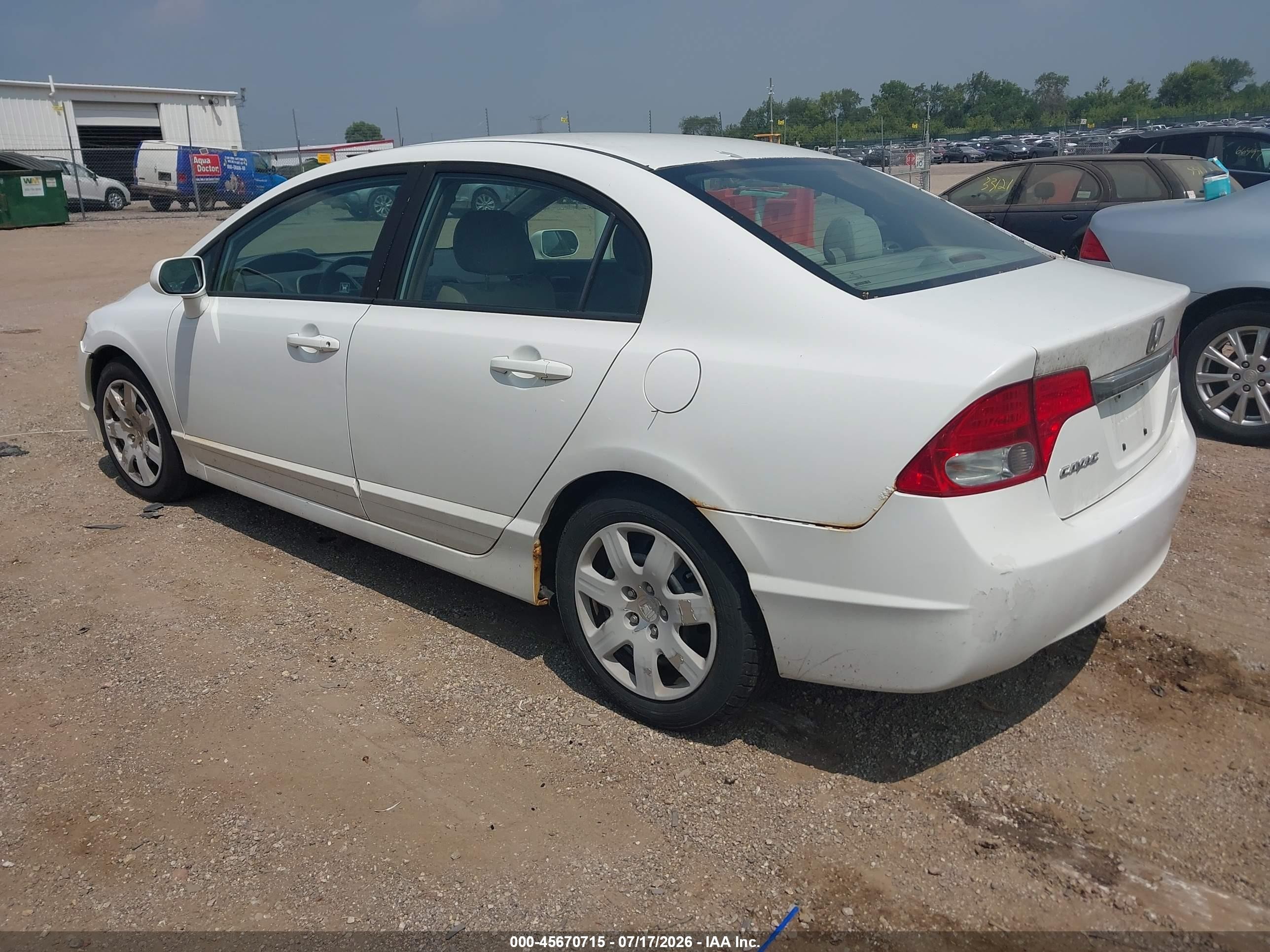 2010 Honda Civic Lx White vin: 19XFA1F54AE021152