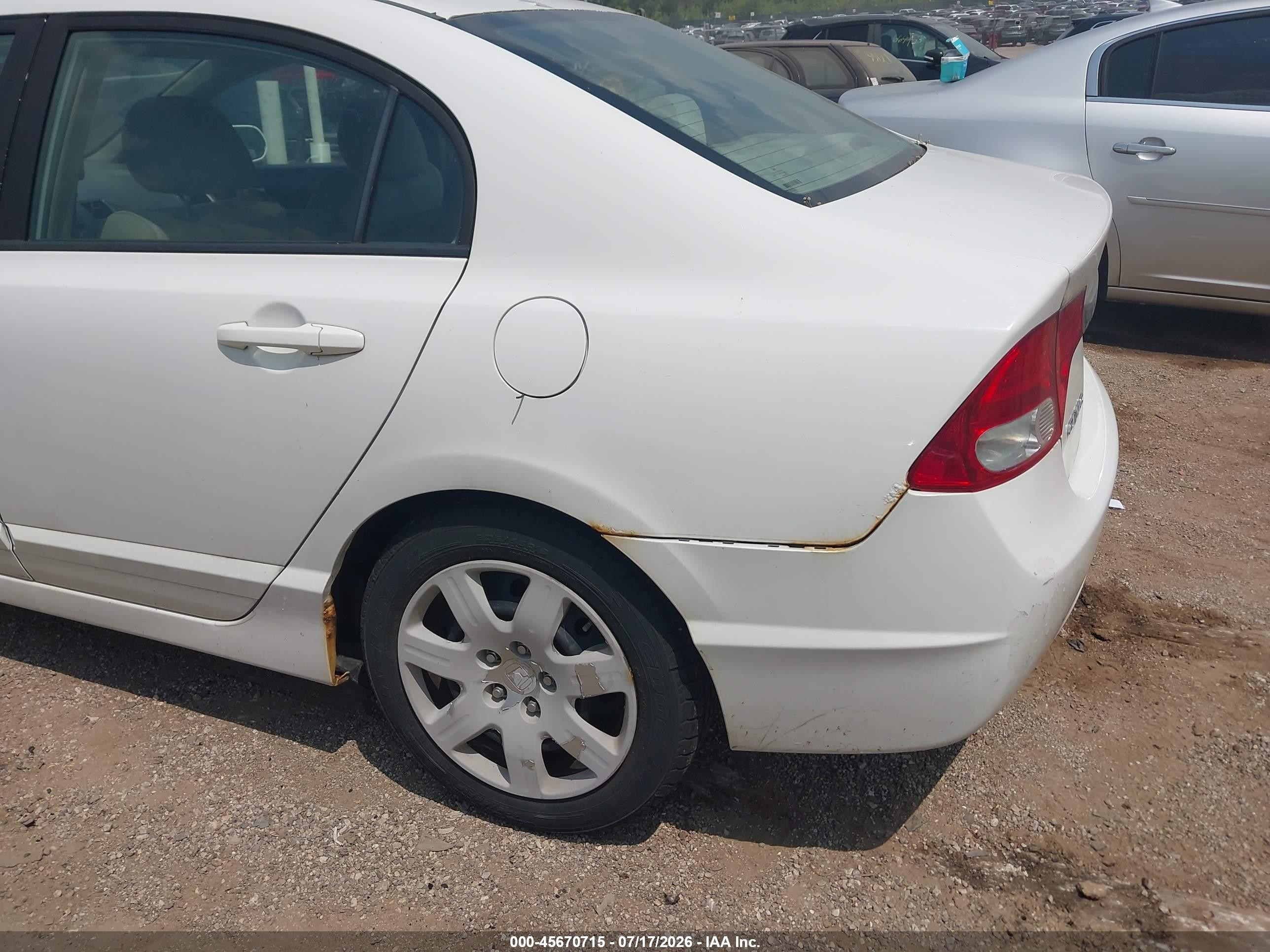 2010 Honda Civic Lx White vin: 19XFA1F54AE021152