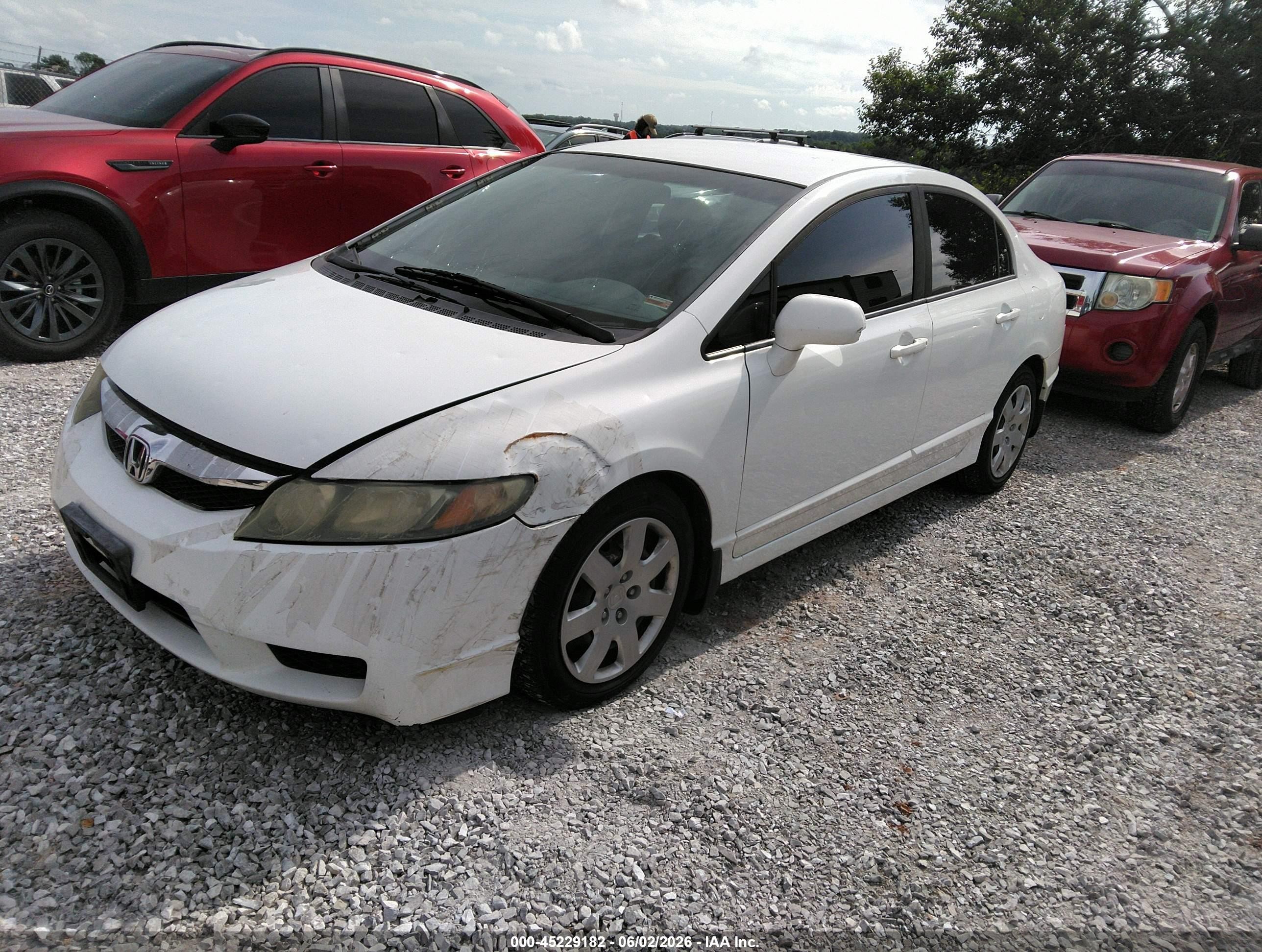 2010 Honda Civic Lx White vin: 19XFA1F54AE030854