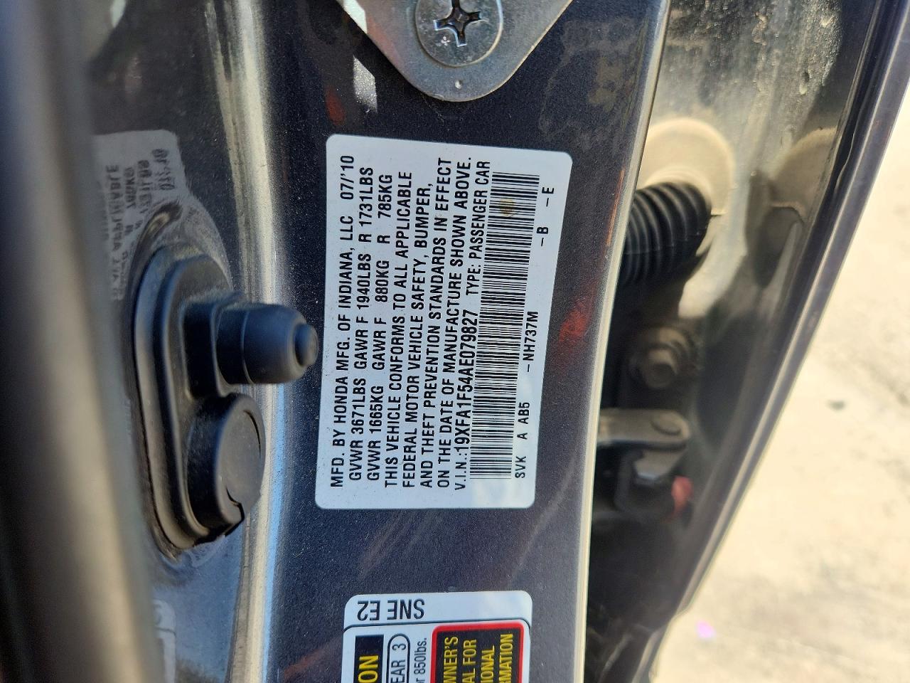 2010 Honda Civic Lx Gray vin: 19XFA1F54AE079827