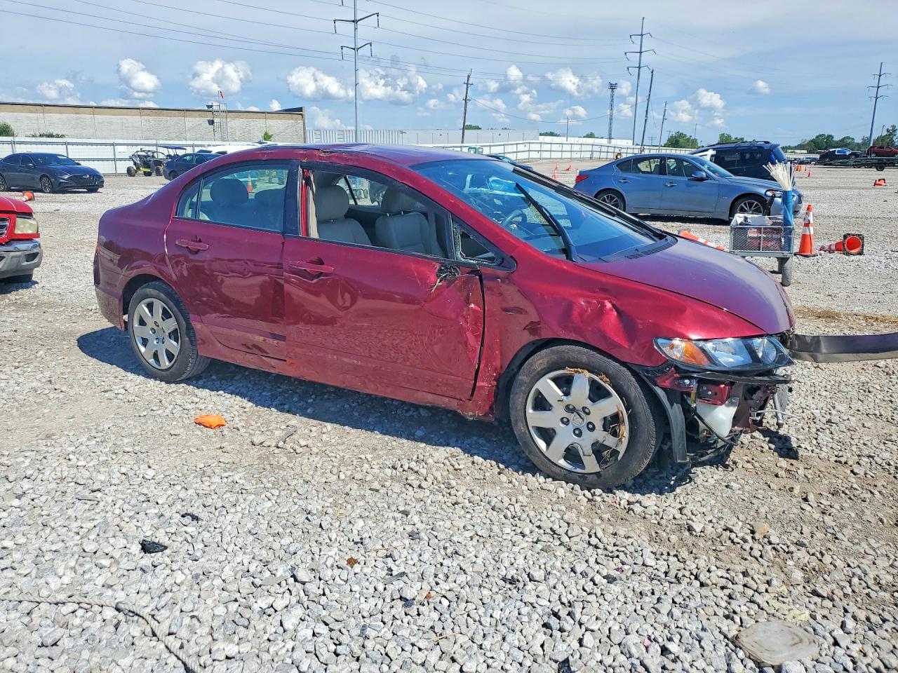 2011 Honda Civic Lx Red vin: 19XFA1F54BE032573