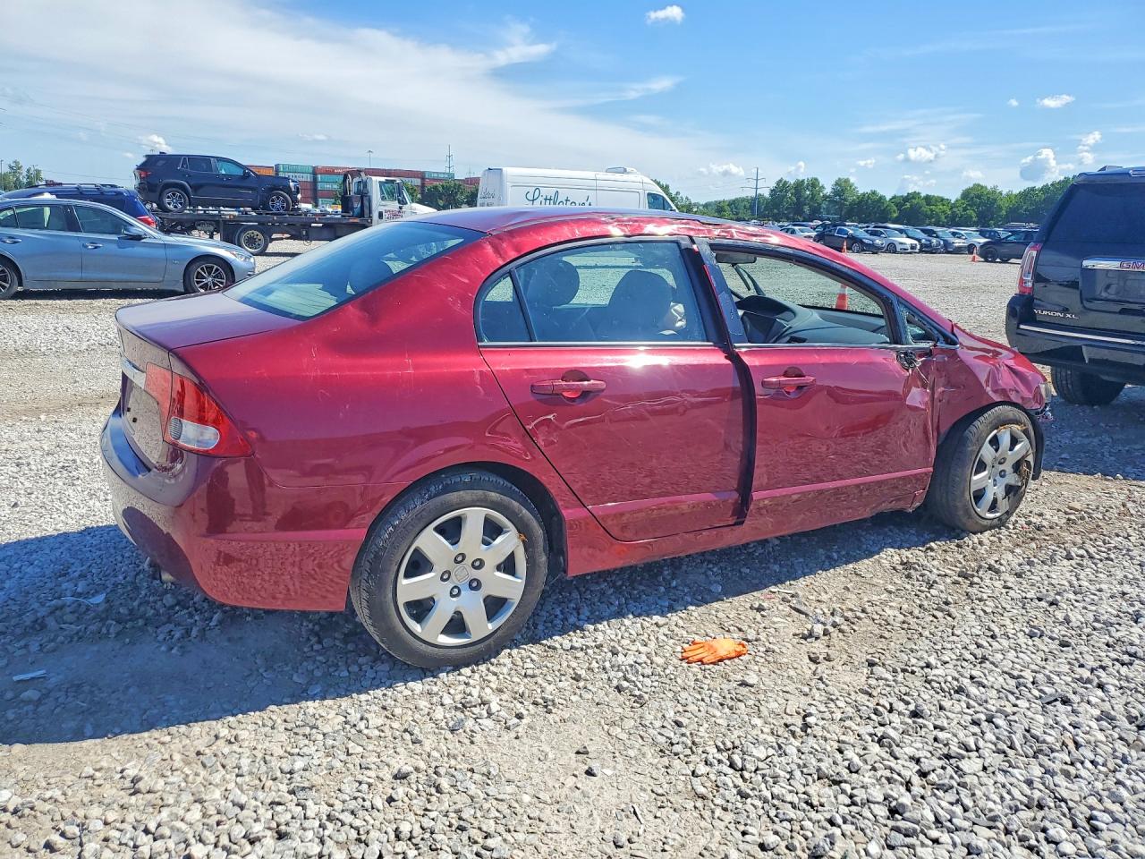 2011 Honda Civic Lx Red vin: 19XFA1F54BE032573