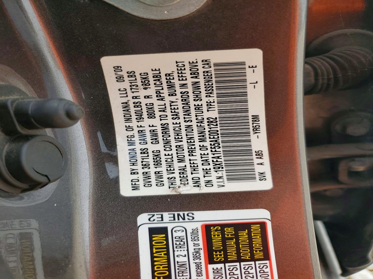 2010 Honda Civic Lx Gray vin: 19XFA1F55AE001282