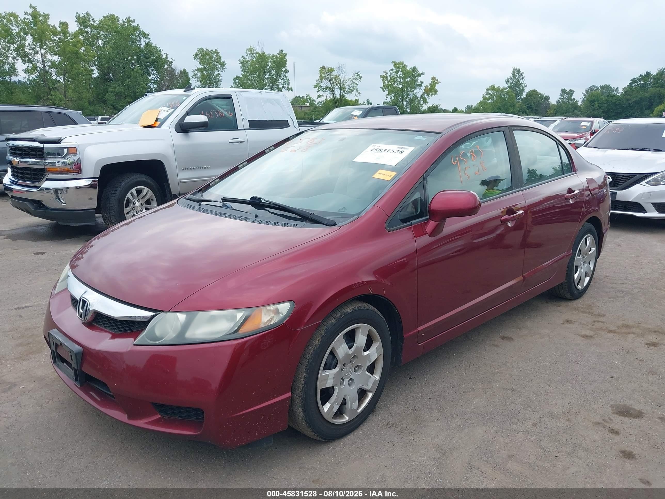 2010 Honda Civic Lx Red vin: 19XFA1F55AE031365