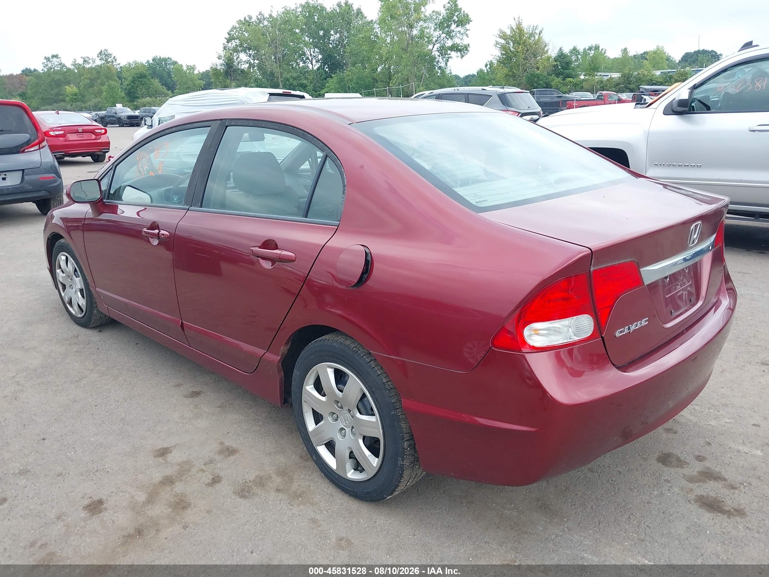 2010 Honda Civic Lx Red vin: 19XFA1F55AE031365