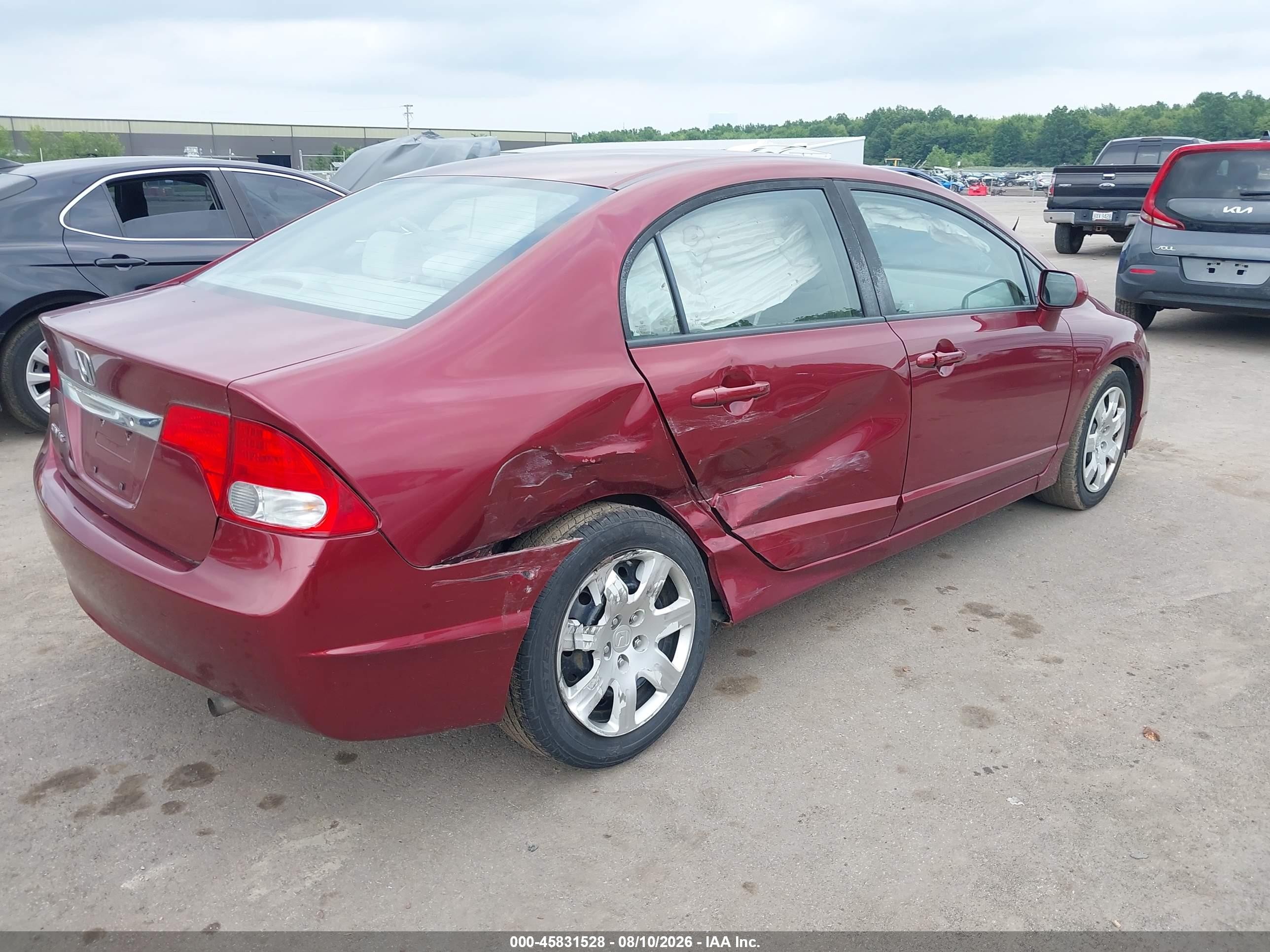 2010 Honda Civic Lx Red vin: 19XFA1F55AE031365