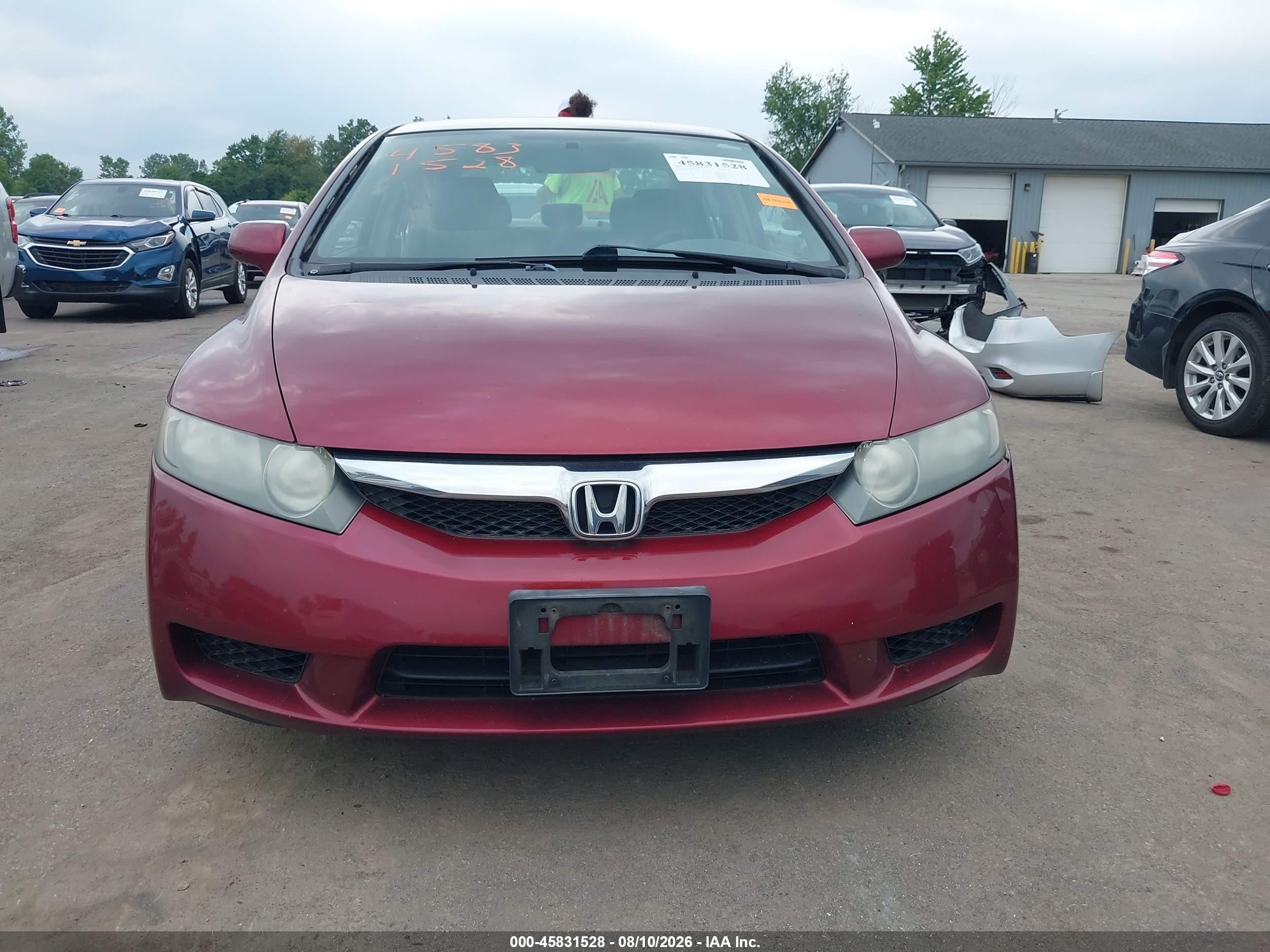 2010 Honda Civic Lx Red vin: 19XFA1F55AE031365