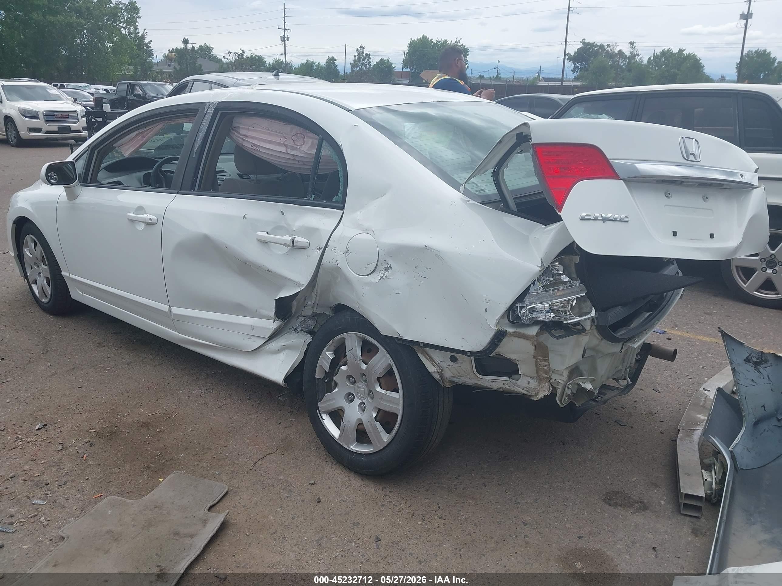 2011 Honda Civic Lx White vin: 19XFA1F55BE000683