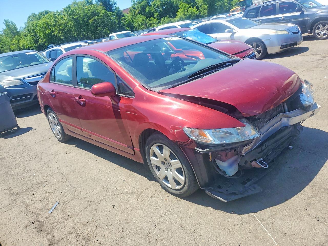 2011 Honda Civic Lx Red vin: 19XFA1F55BE005205