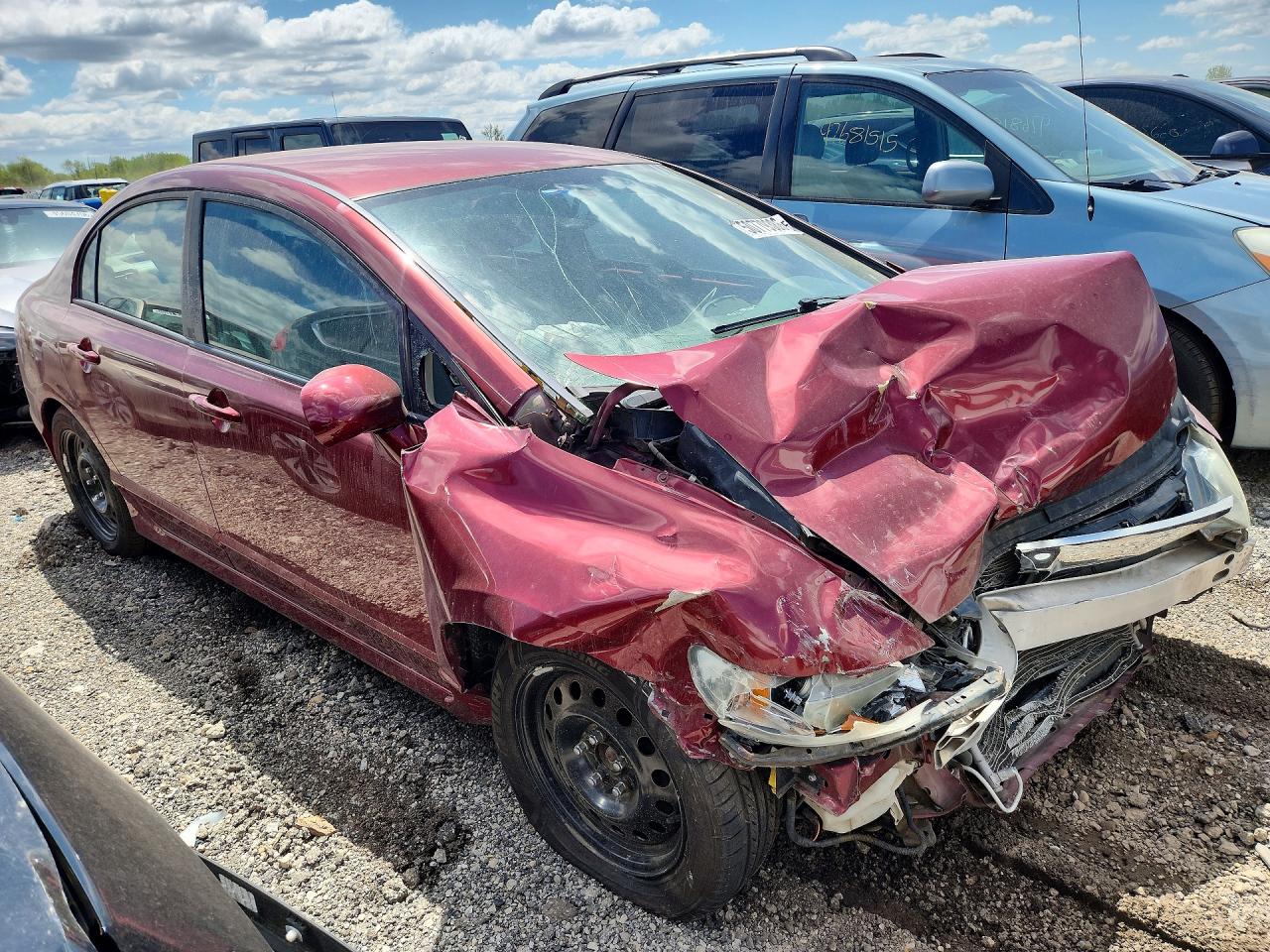 2010 Honda Civic Lx Burgundy vin: 19XFA1F56AE020617
