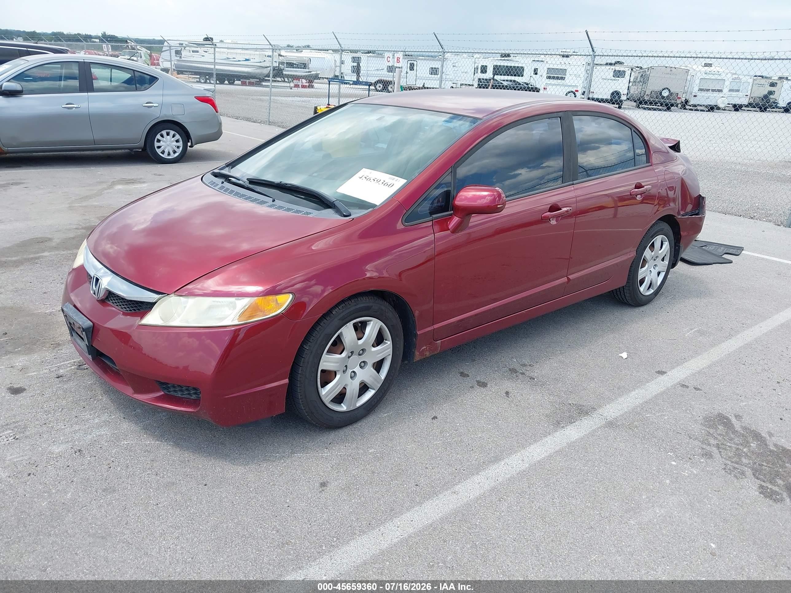 2010 Honda Civic Lx Red vin: 19XFA1F57AE025163