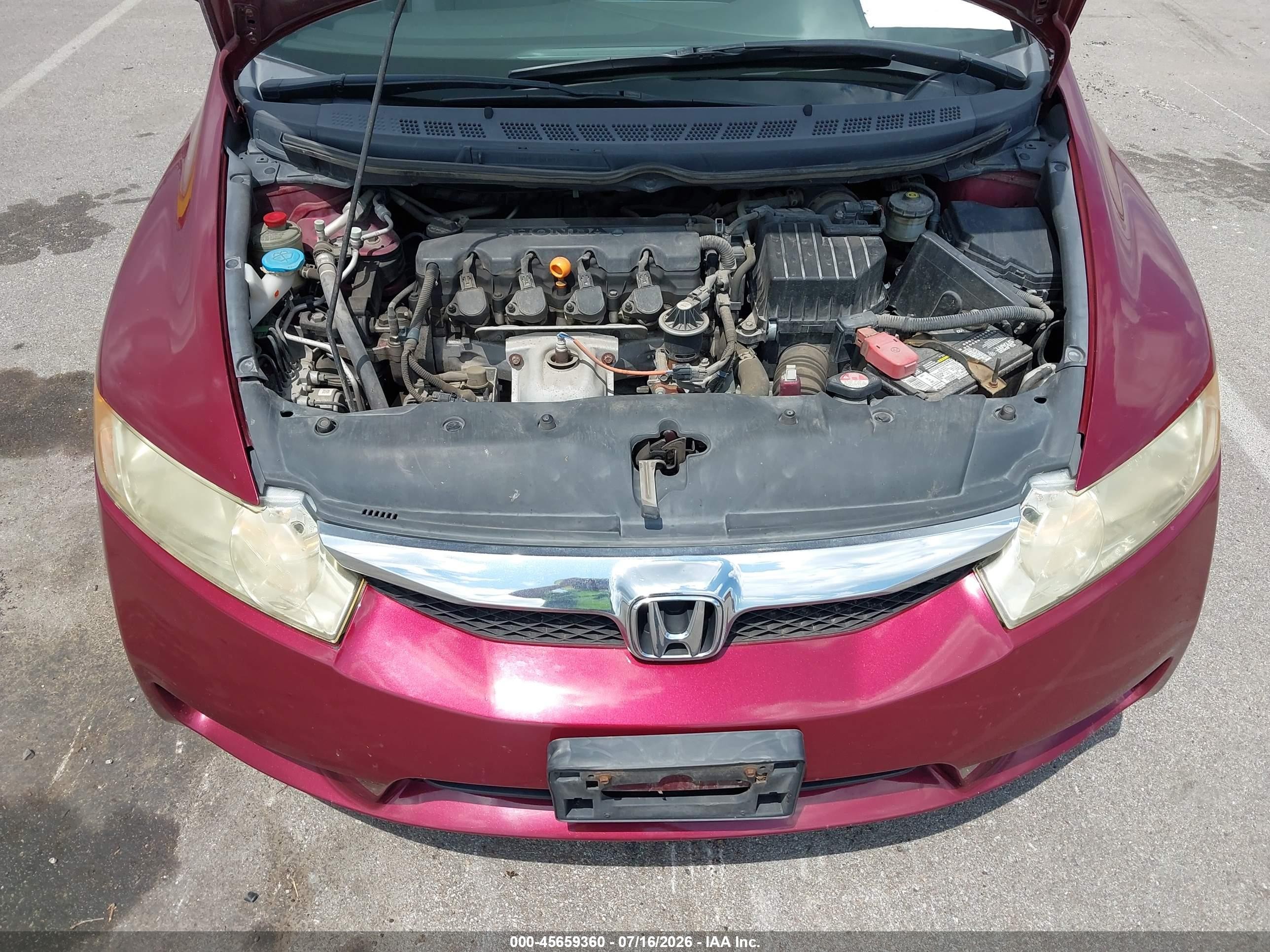 2010 Honda Civic Lx Red vin: 19XFA1F57AE025163