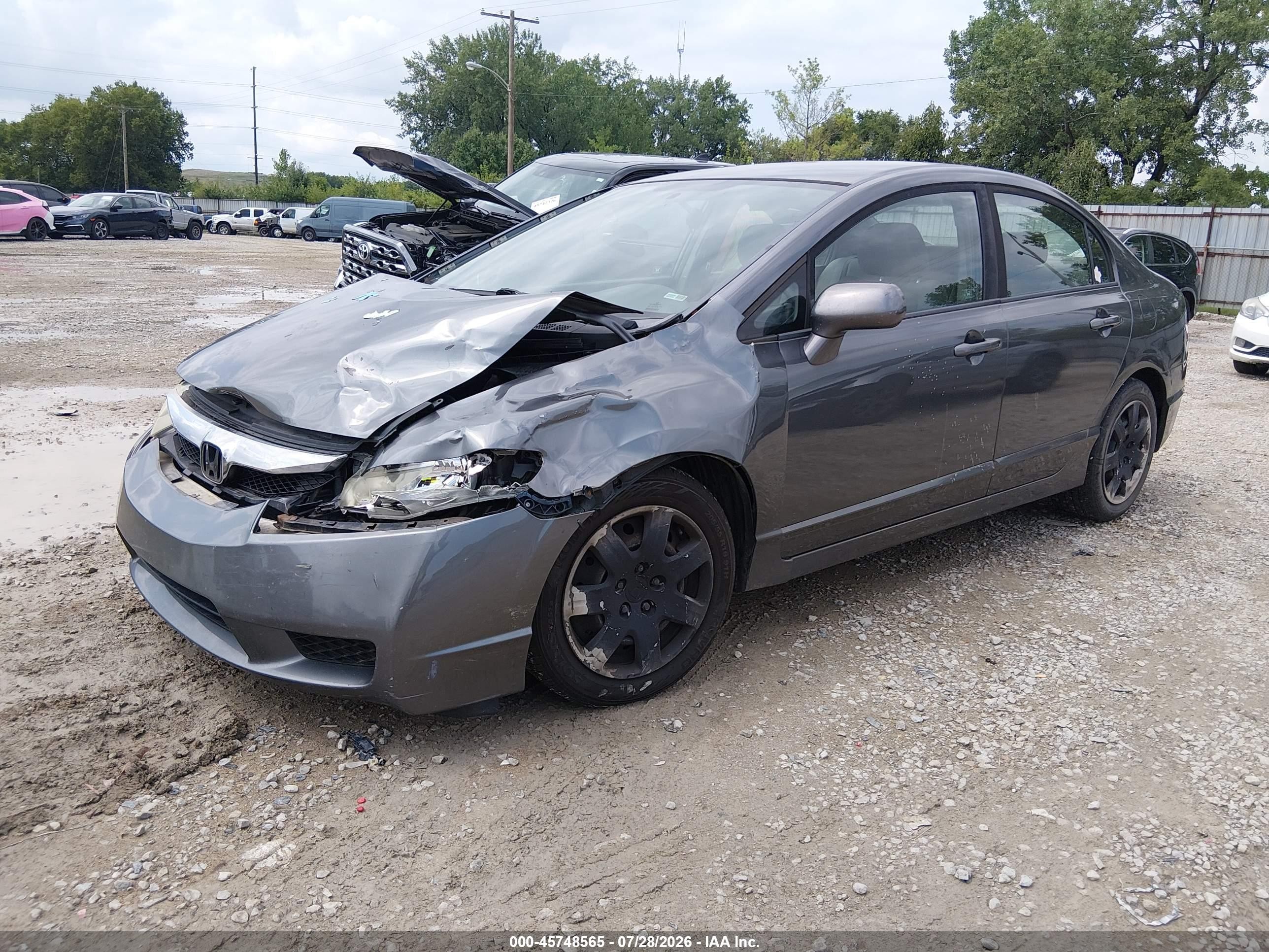 2010 Honda Civic Lx Gray vin: 19XFA1F58AE014124
