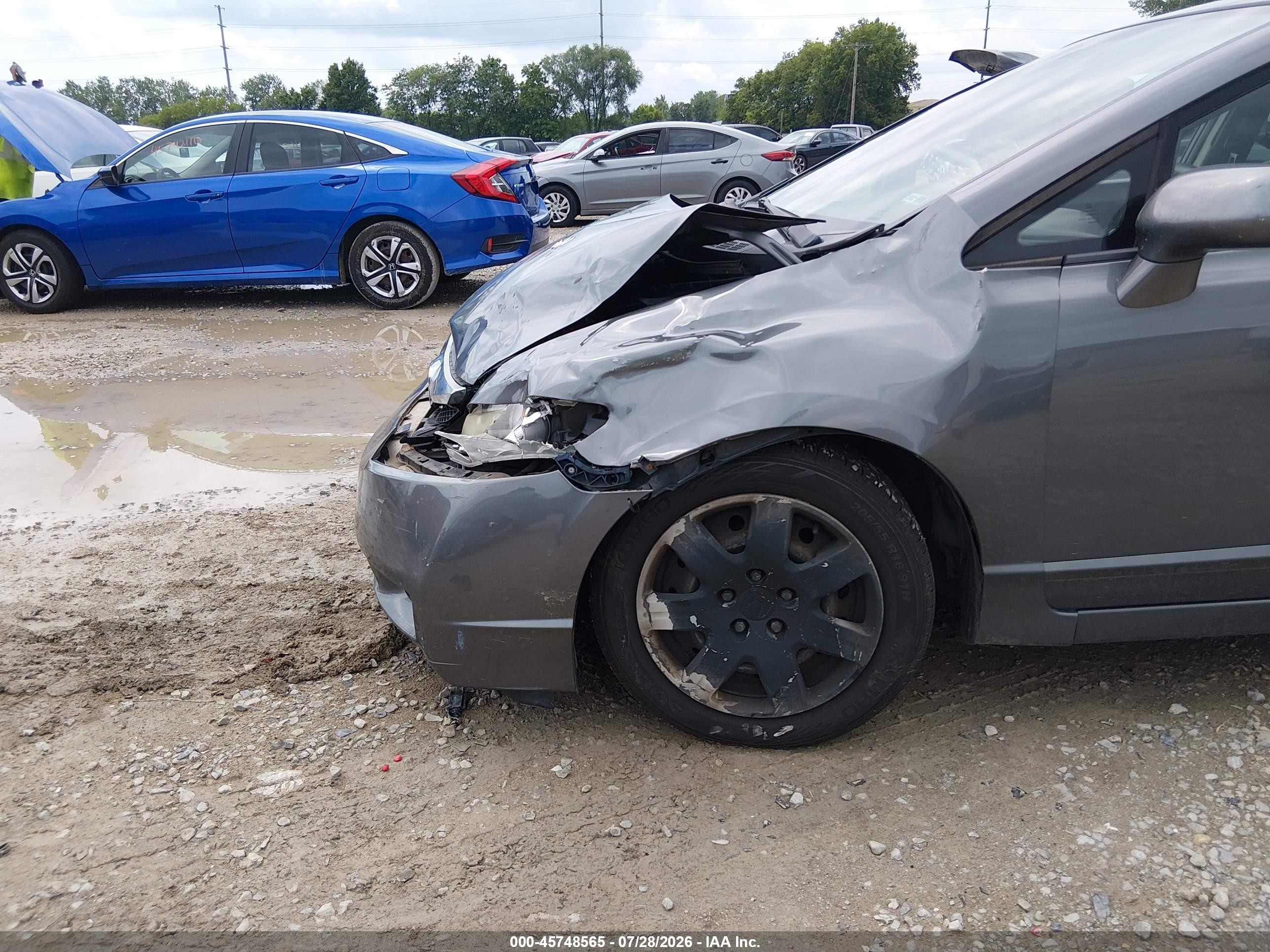 2010 Honda Civic Lx Gray vin: 19XFA1F58AE014124